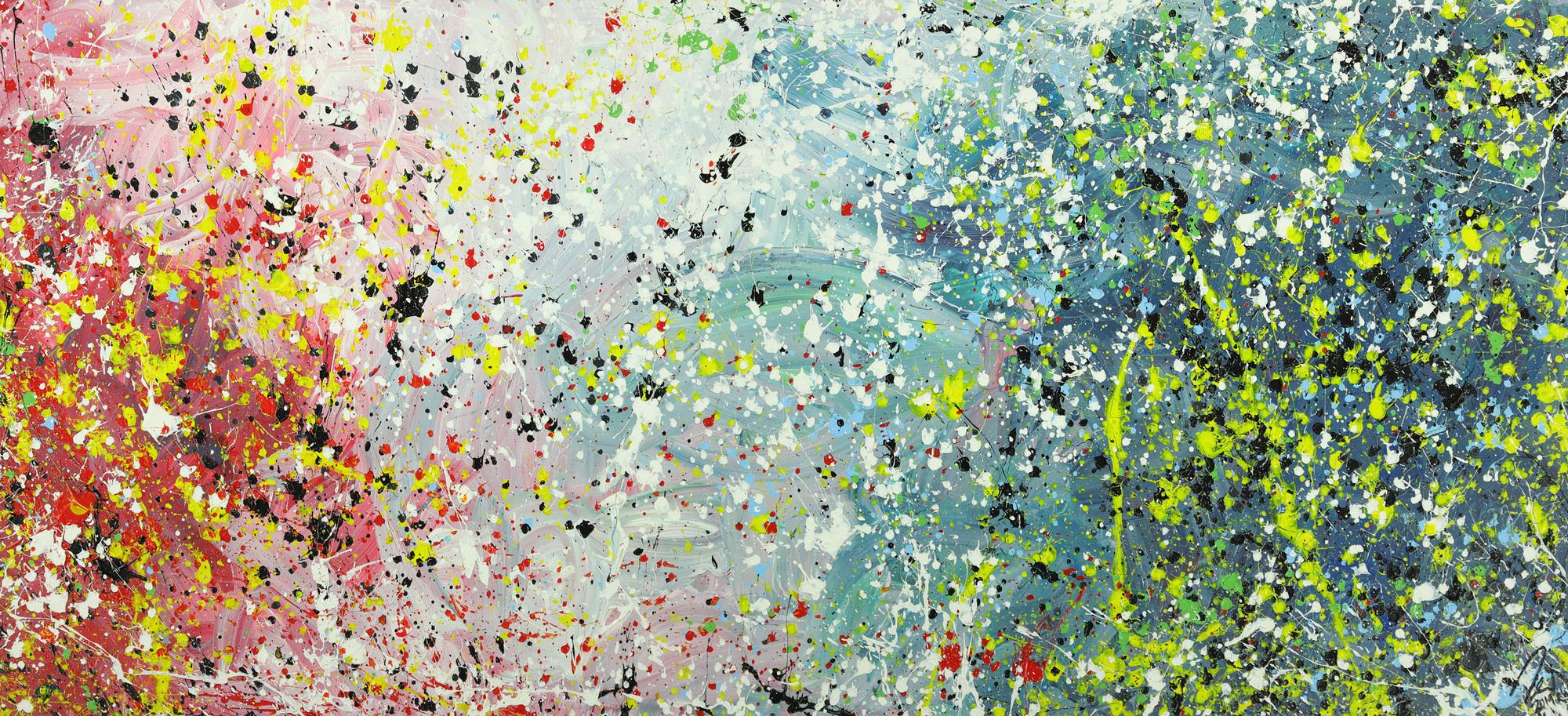 Abstraktes Gemälde Action Painting Modern Art handgemalt auf Leinwand