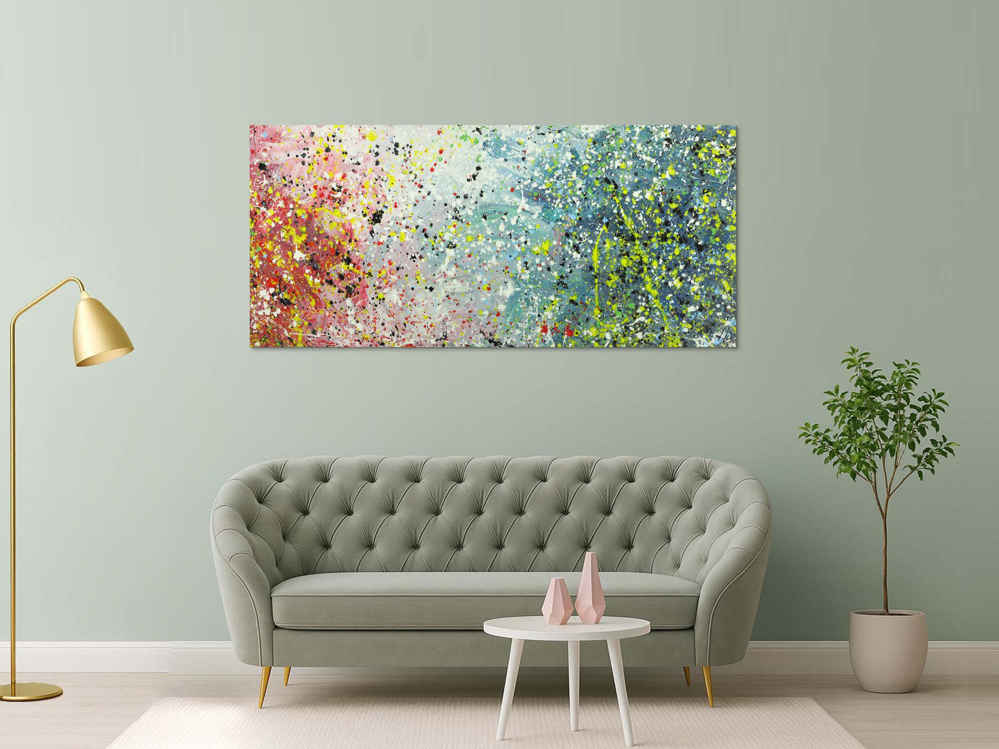 Abstraktes Gemälde Action Painting Modern Art handgemalt auf Leinwand