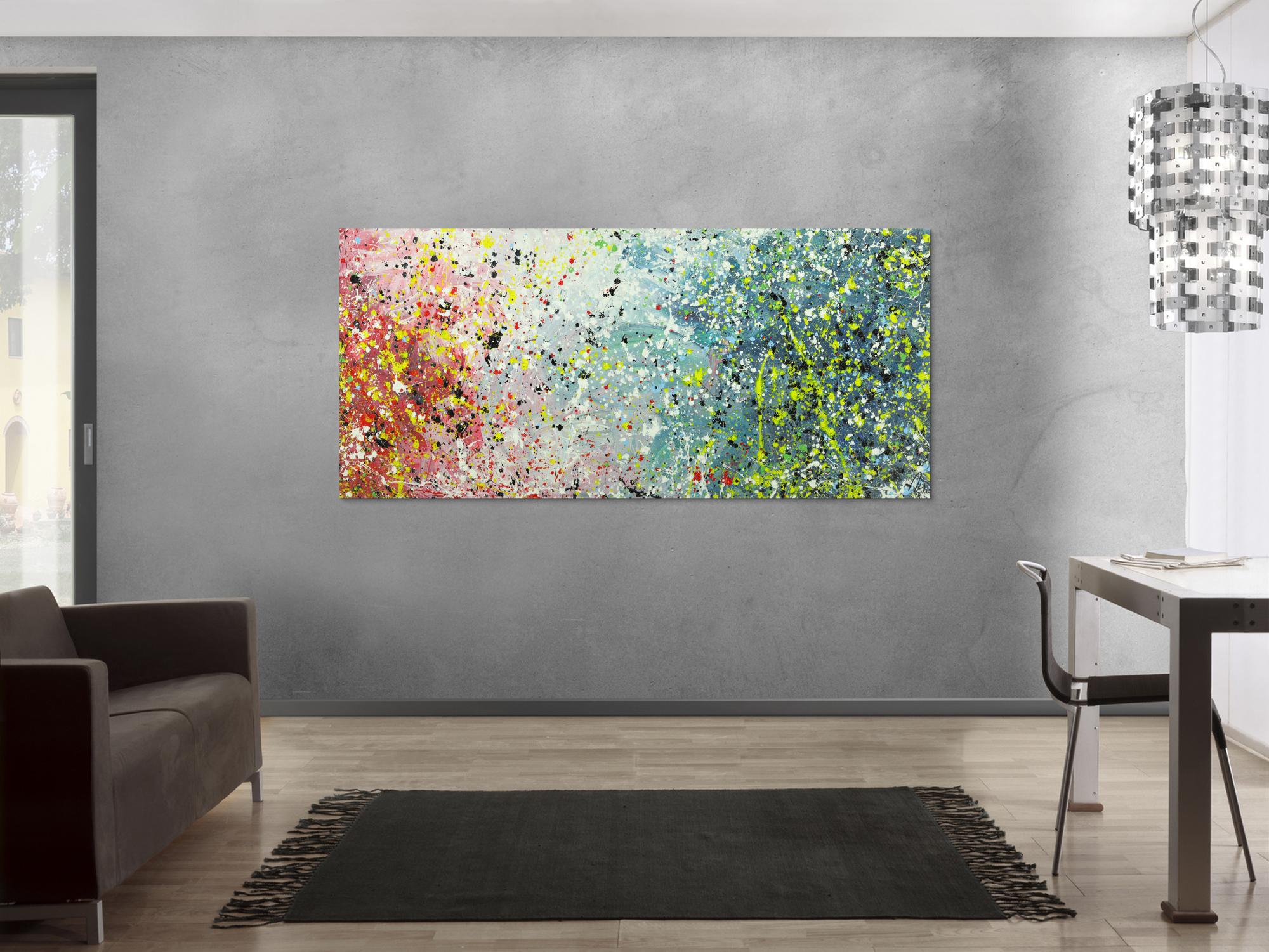 Abstraktes Gemälde Action Painting Modern Art handgemalt auf Leinwand