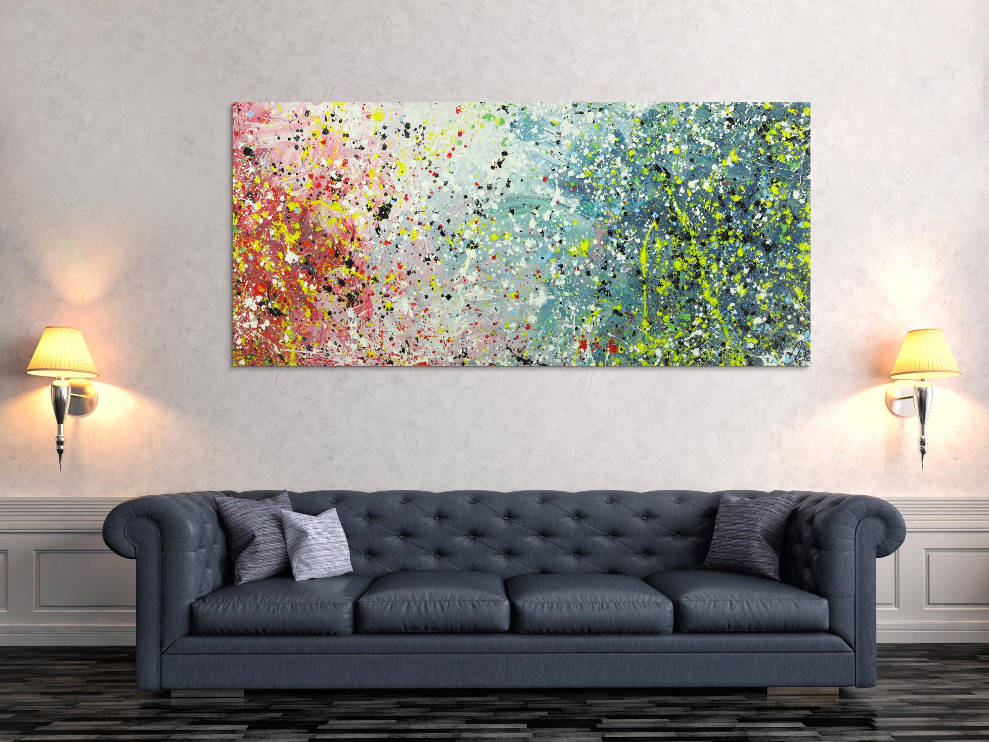 Abstraktes Gemälde Action Painting Modern Art handgemalt auf Leinwand