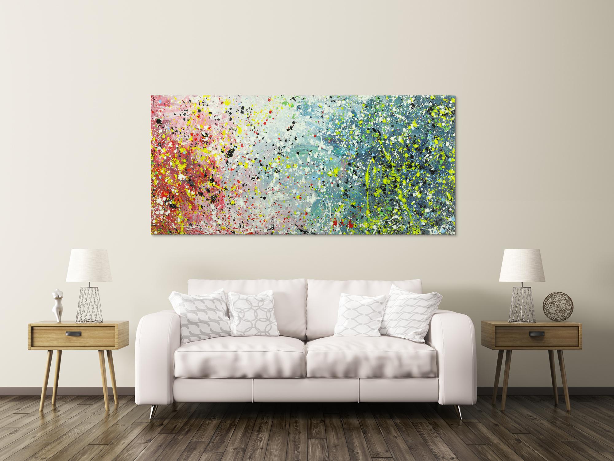 Abstraktes Gemälde Action Painting Modern Art handgemalt auf Leinwand