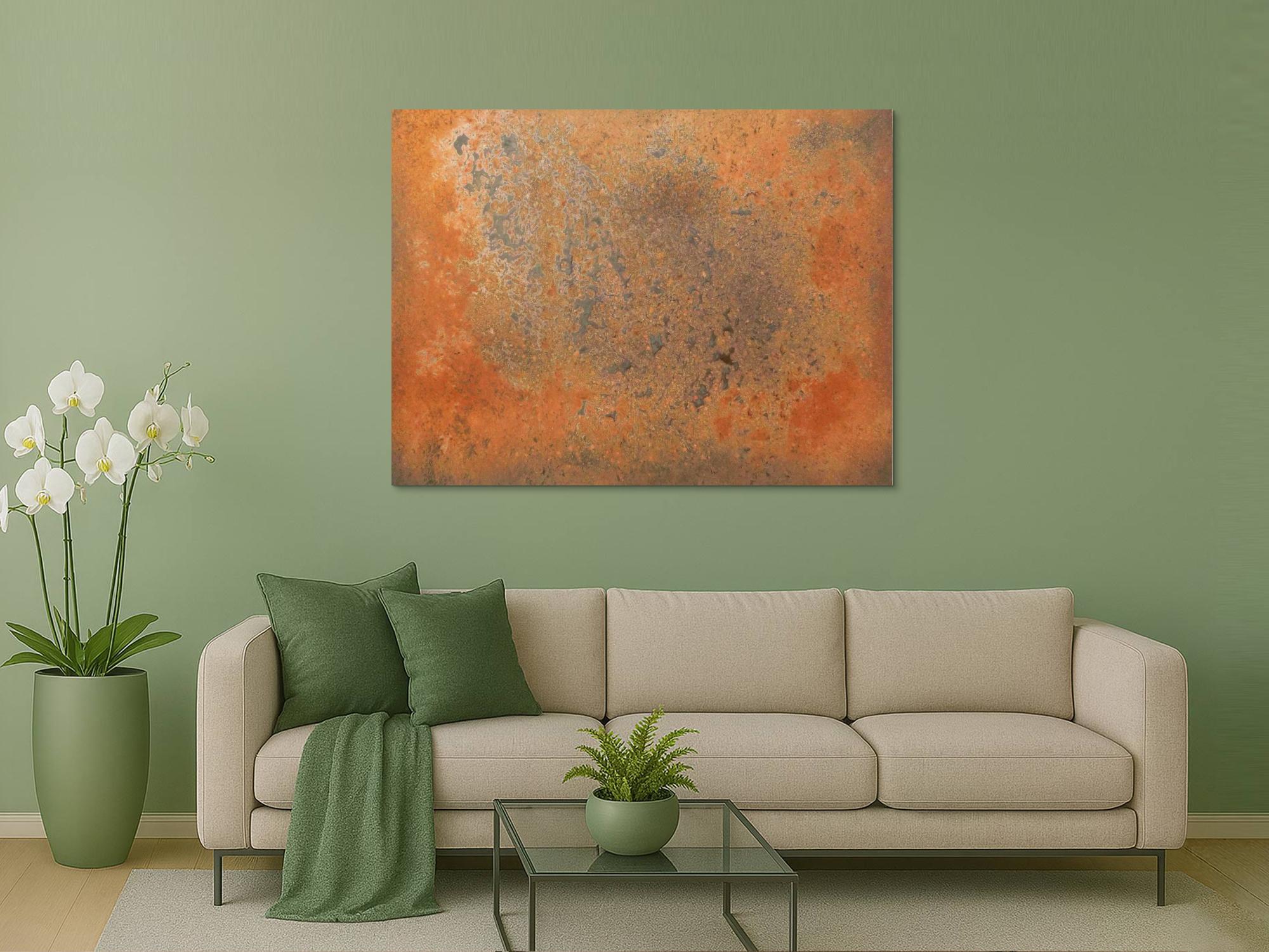 Abstraktes Gemälde aus echtem Rost