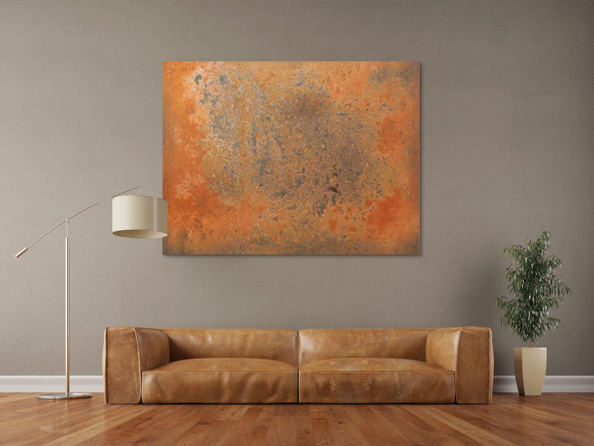 Abstraktes Gemälde aus echtem Rost