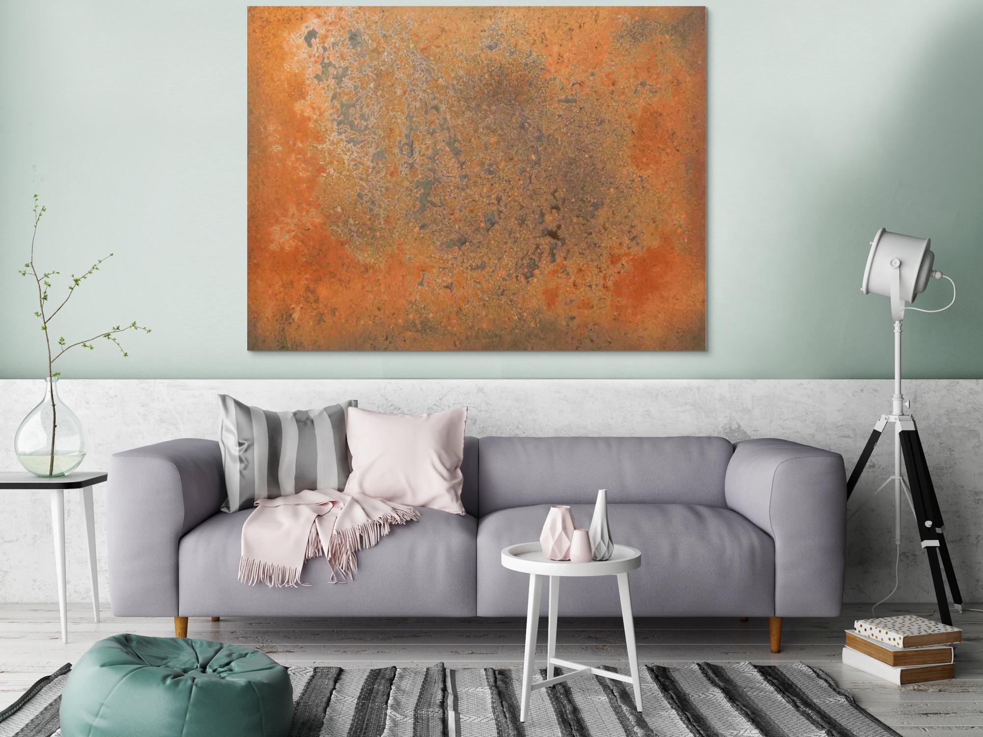 Abstraktes Gemälde aus echtem Rost