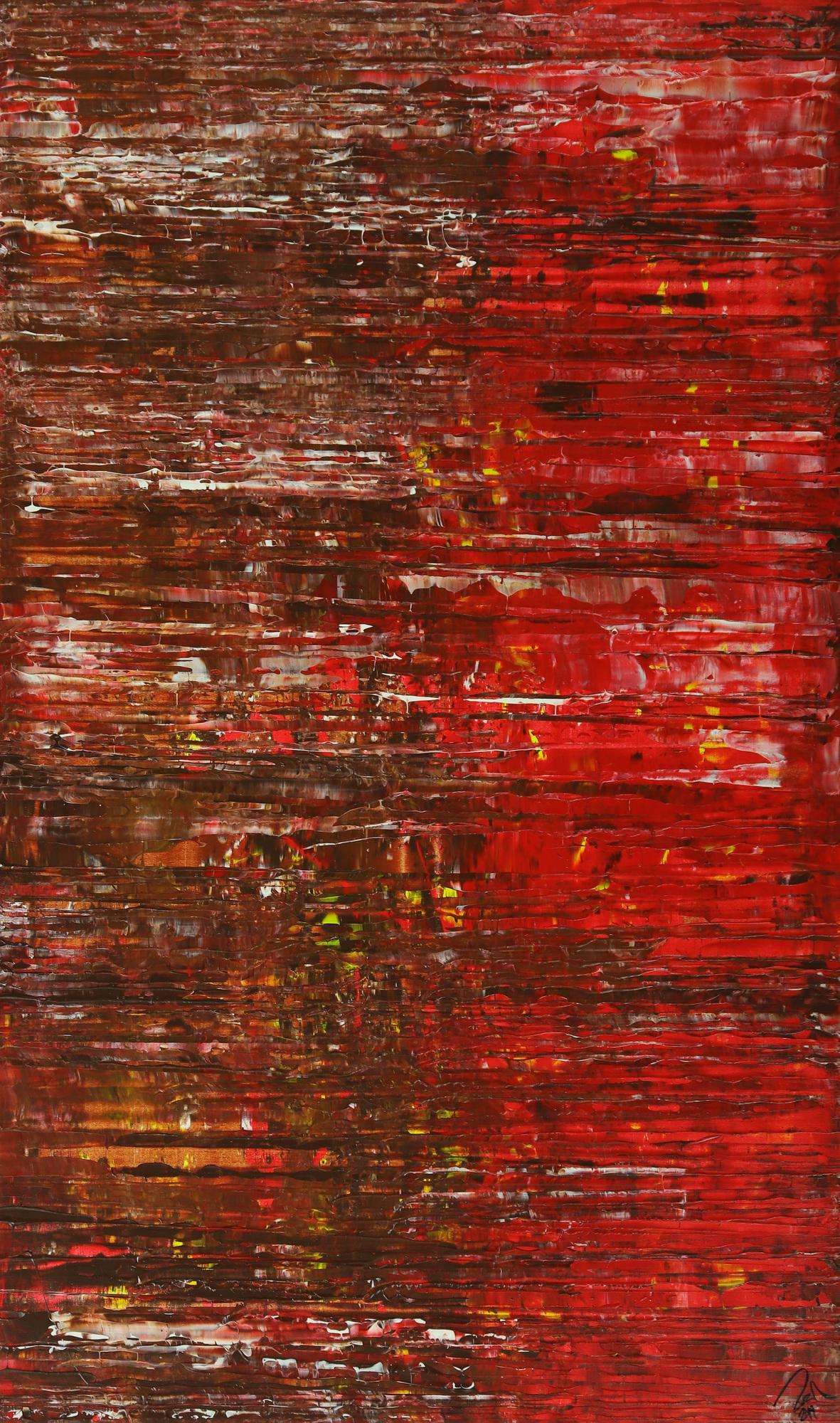 Abstraktes Gemälde Spachteltechnik Modern Art braun rot weiß handgemalt