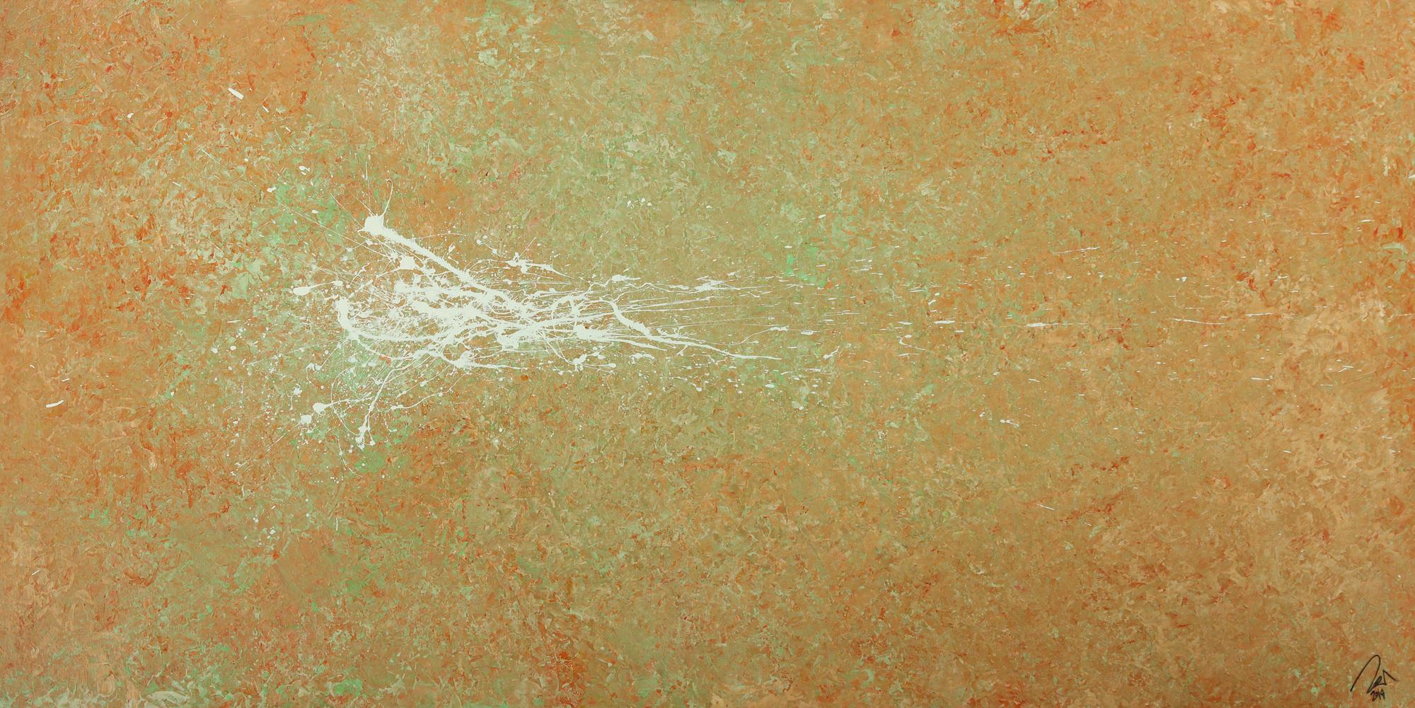 Abstraktes Acrylbild handgemalt Mischtechnik Action Painting auf Leinwand