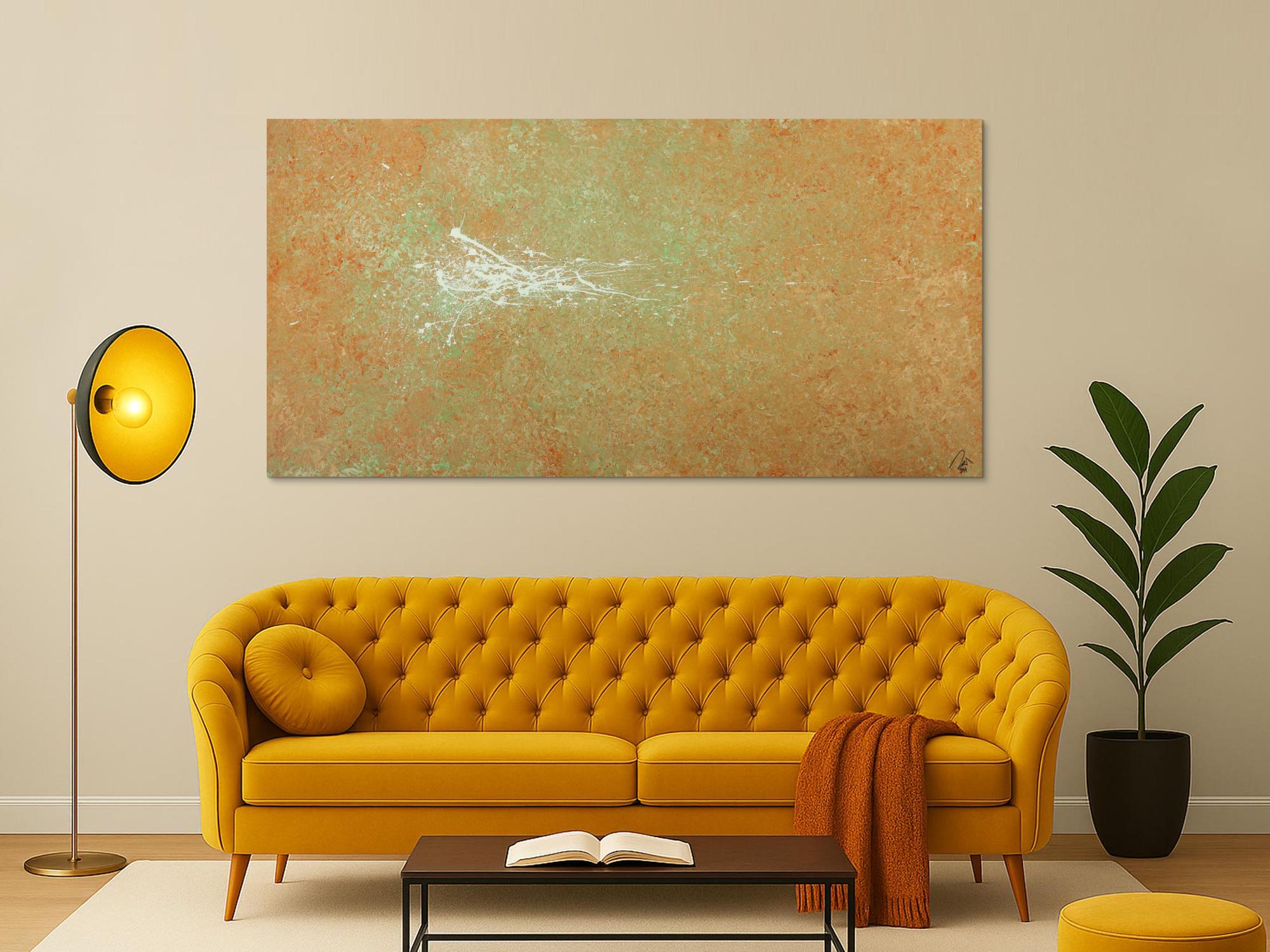 Abstraktes Acrylbild handgemalt Mischtechnik Action Painting auf Leinwand