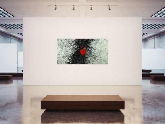 Abstraktes Acrylbild schwarz weiß grau tor Action Painting Modern Art auf Leinwand handgemalt