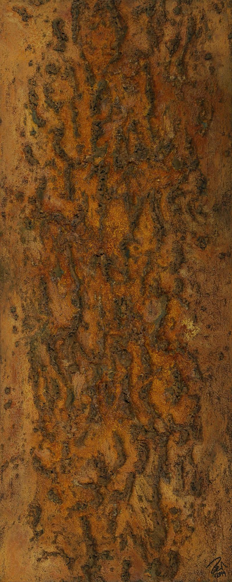 Abstraktes Gemälde aus echtem Rost mit grober Struktur auf Leinwand handgemalt Modern Art