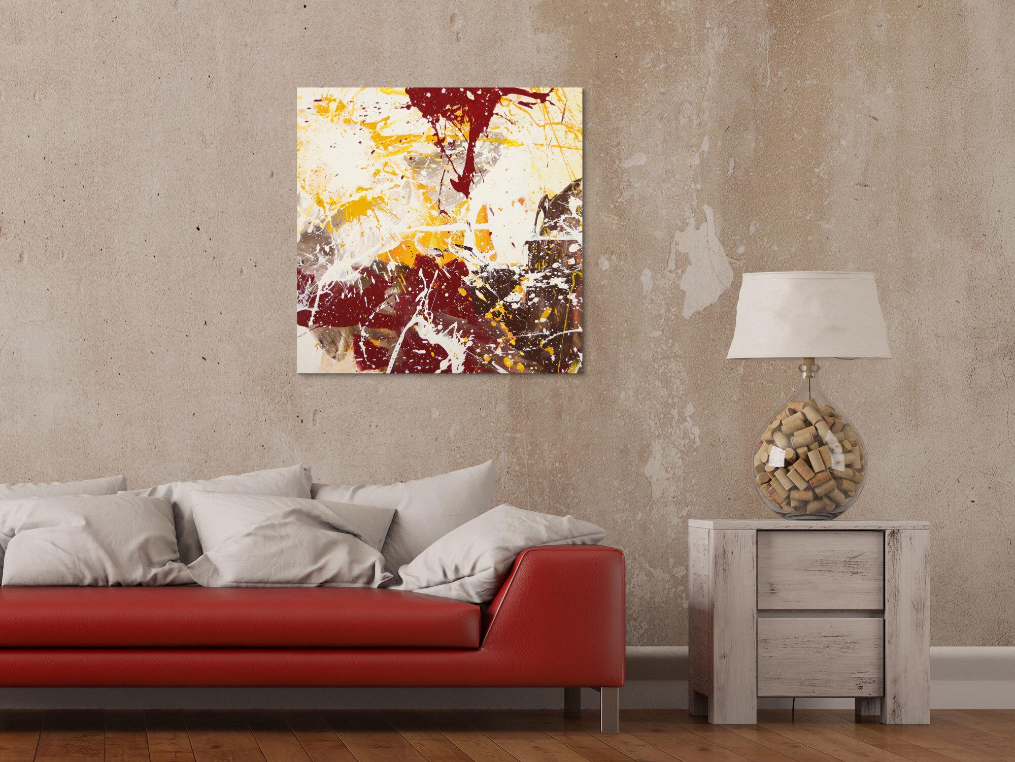 Abstraktes Gemälde handgemalt auf Leinwand Action Painting Modern Art