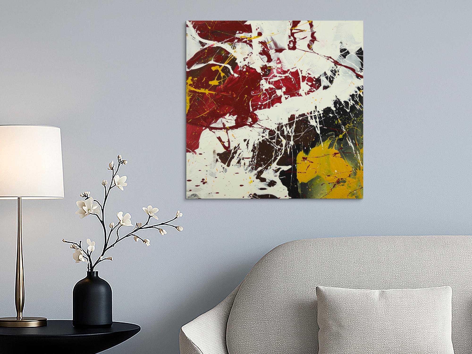 Abstraktes Gemälde handgemalt auf Leinwand Action Painting Modern Art