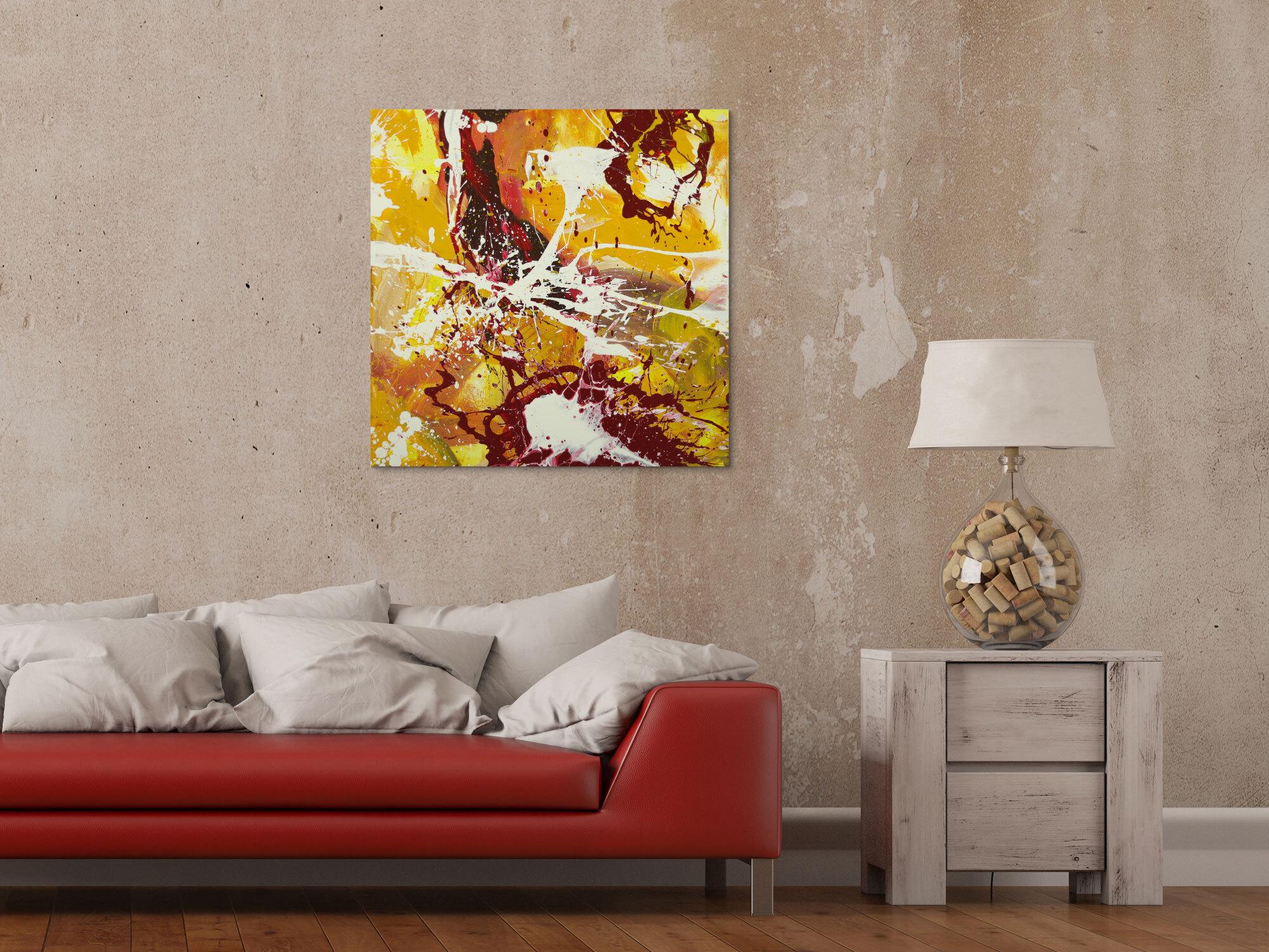 Abstraktes Gemälde handgemalt auf Leinwand Action Painting Modern Art