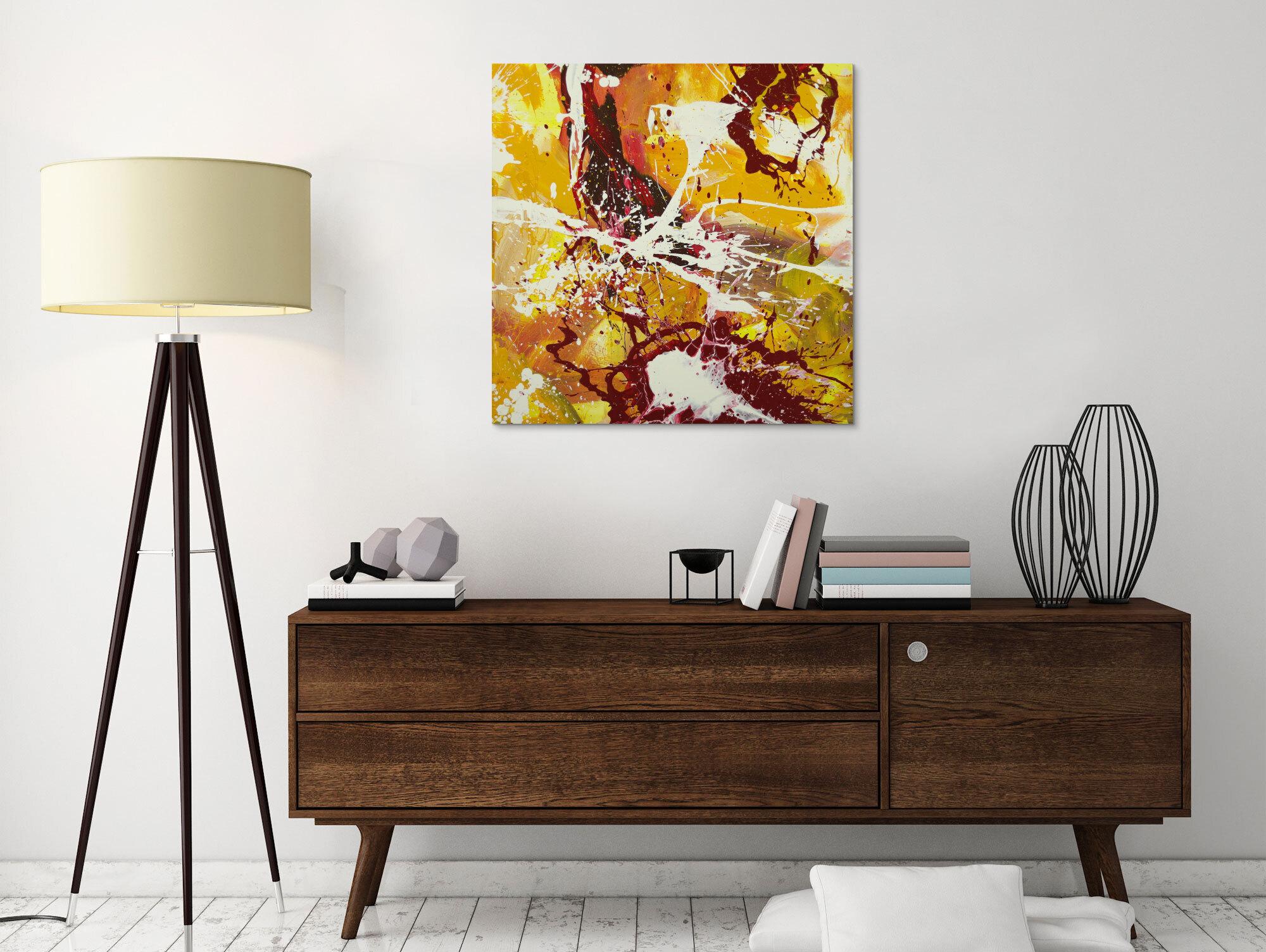 Abstraktes Gemälde handgemalt auf Leinwand Action Painting Modern Art