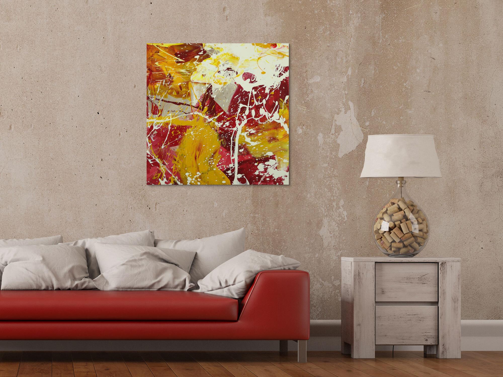 Abstraktes Gemälde handgemalt auf Leinwand Action Painting Modern Art