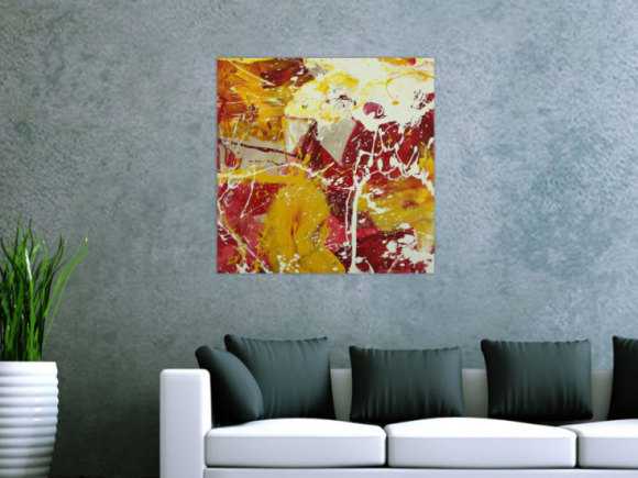 Abstraktes Gemälde handgemalt auf Leinwand Action Painting Modern Art
