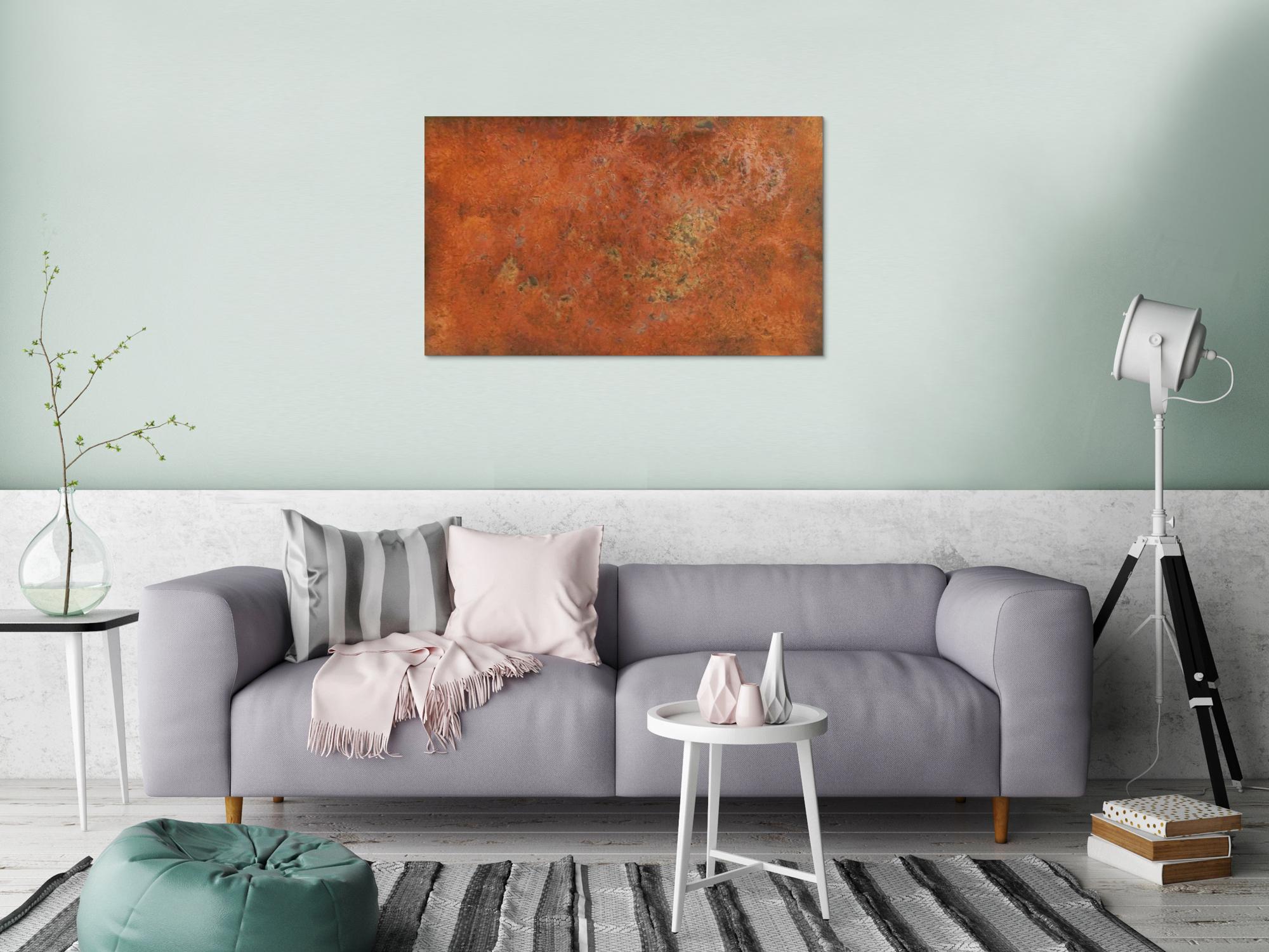 Abstraktes Gemälde aus echtem Rost
