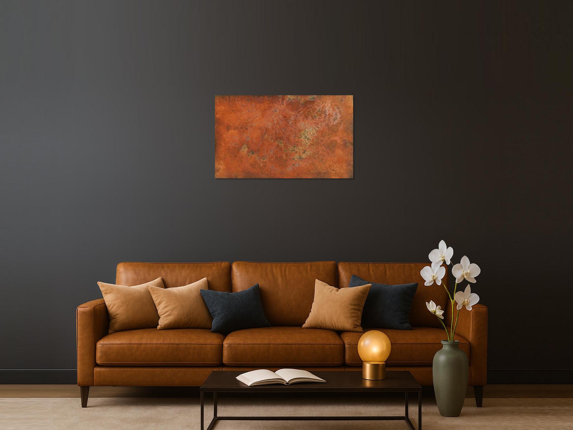 Abstraktes Gemälde aus echtem Rost