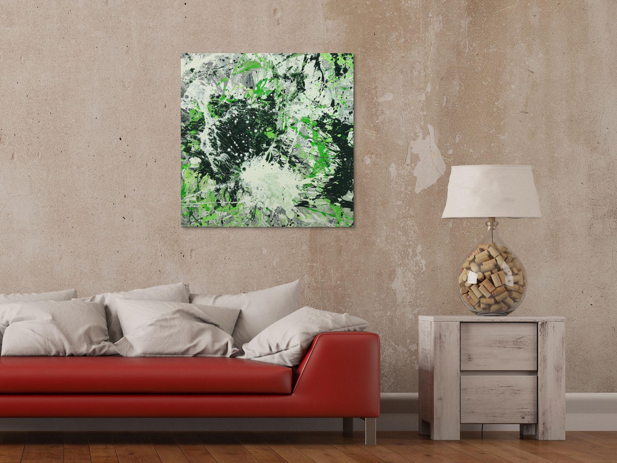 Abstraktes Gemälde handgemalt auf Leinwand Action Painting Modern Art