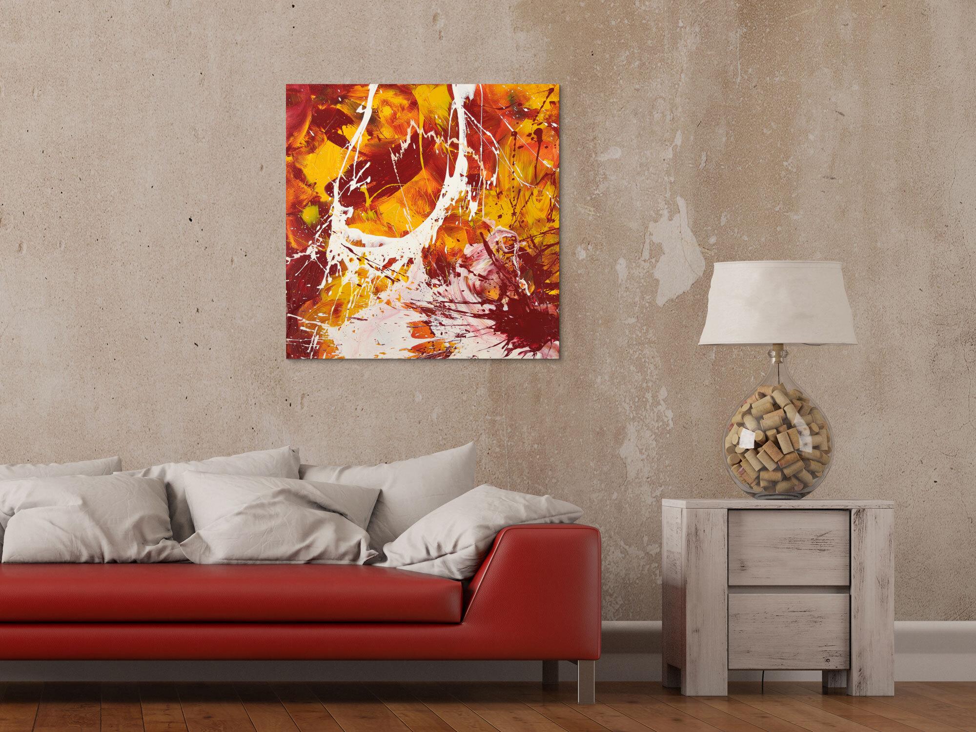 Abstraktes Gemälde handgemalt auf Leinwand Action Painting Modern Art