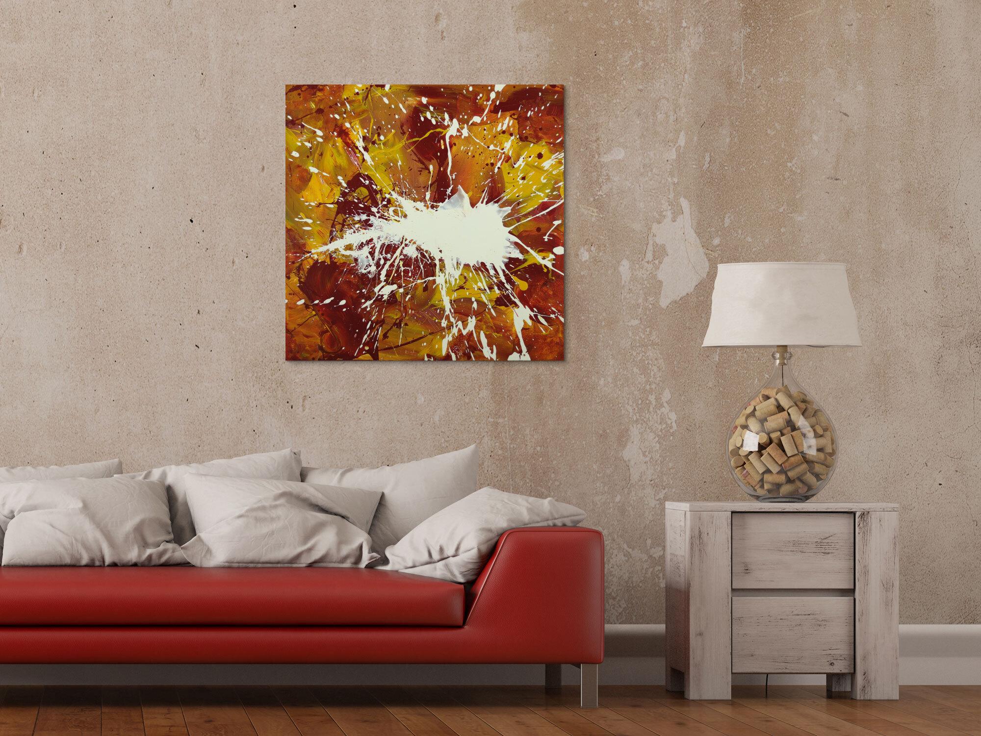 Abstraktes Gemälde handgemalt auf Leinwand Action Painting Modern Art