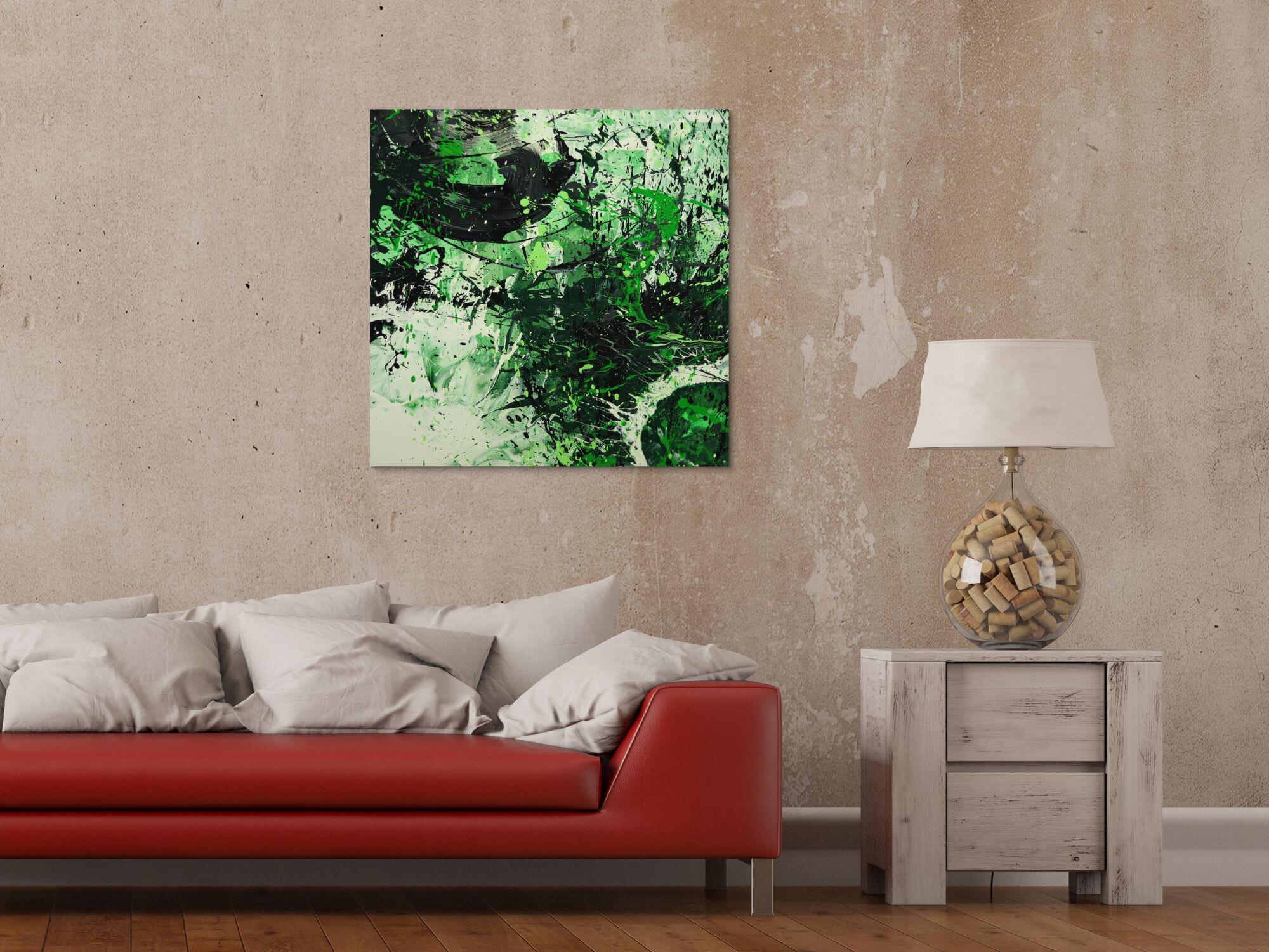 Abstraktes Gemälde handgemalt auf Leinwand Action Painting Modern Art