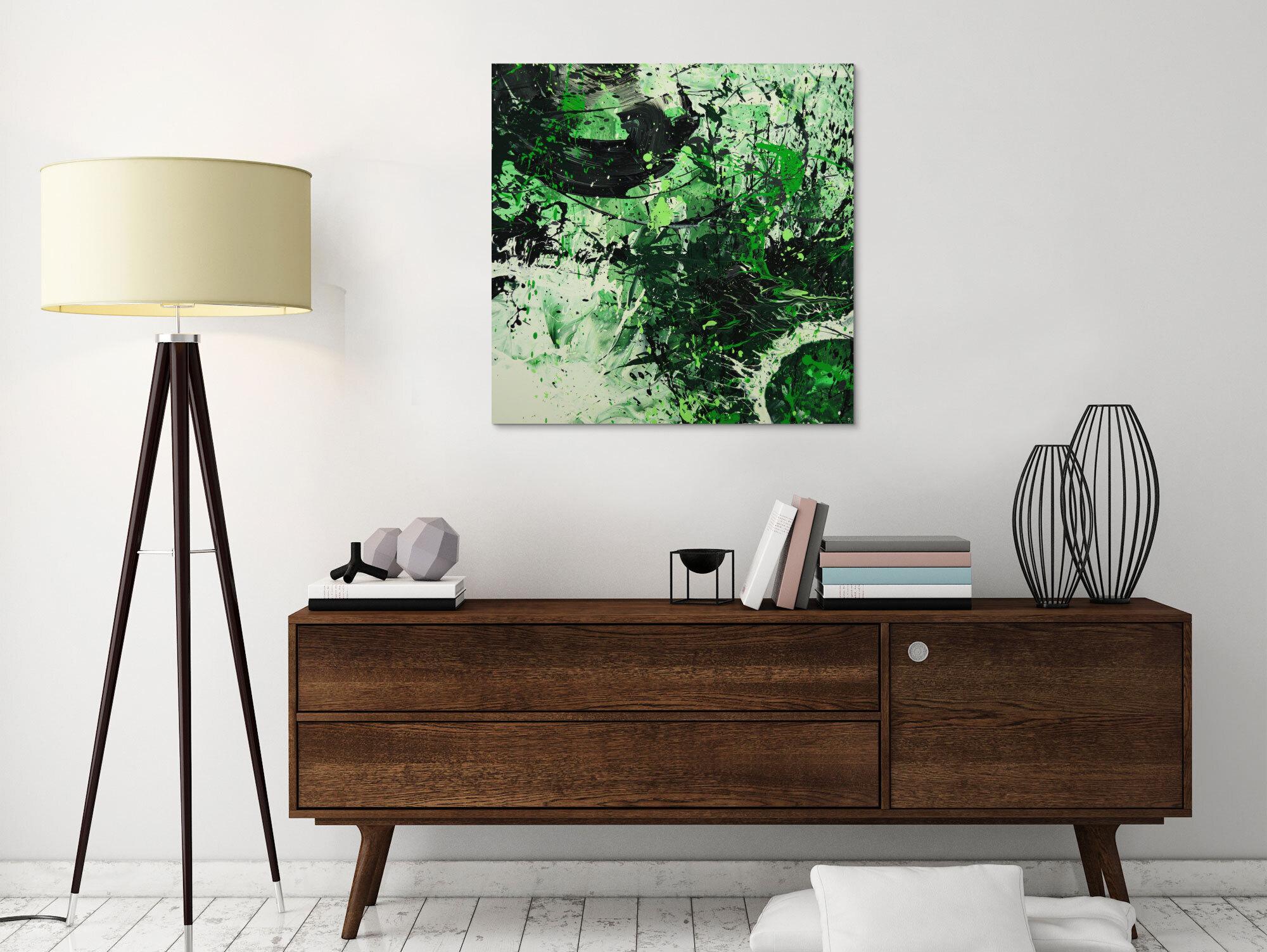 Abstraktes Gemälde handgemalt auf Leinwand Action Painting Modern Art