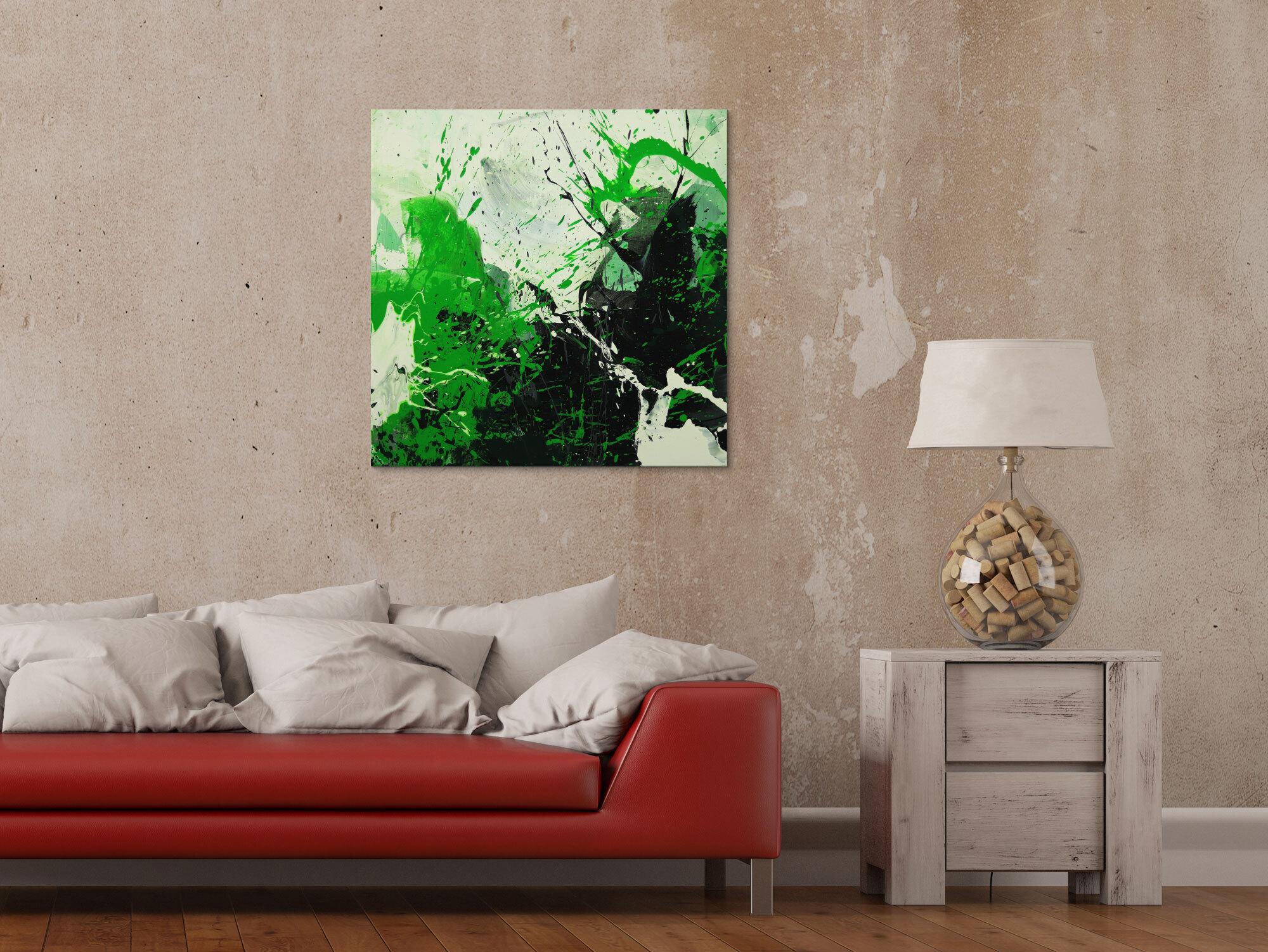 Abstraktes Gemälde handgemalt auf Leinwand Action Painting Modern Art