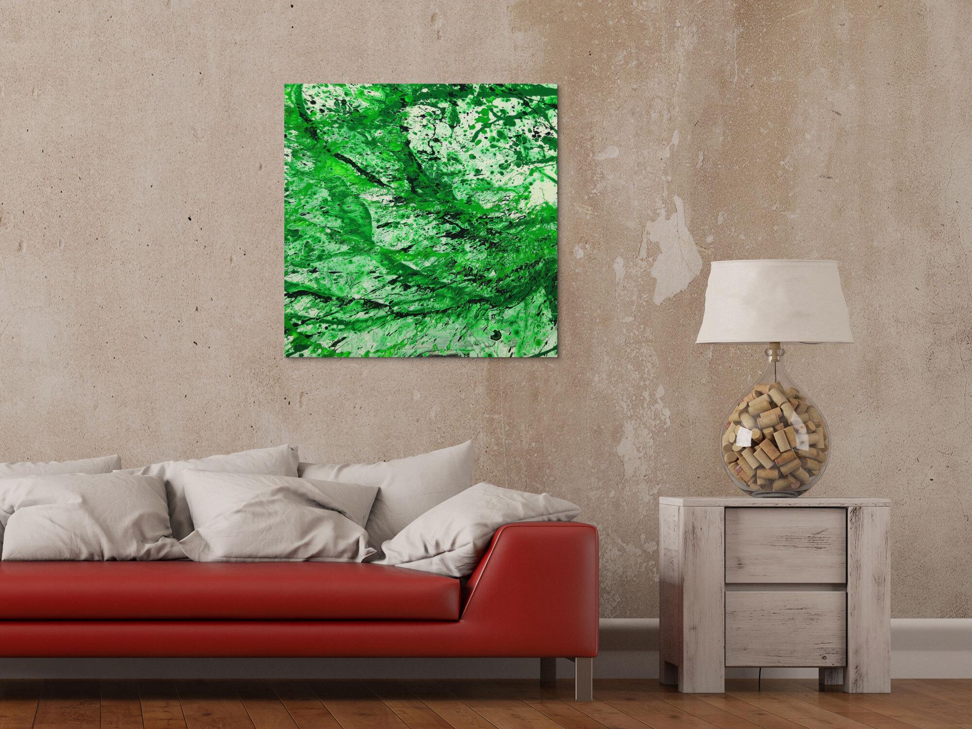 Abstraktes Gemälde handgemalt auf Leinwand Action Painting Modern Art