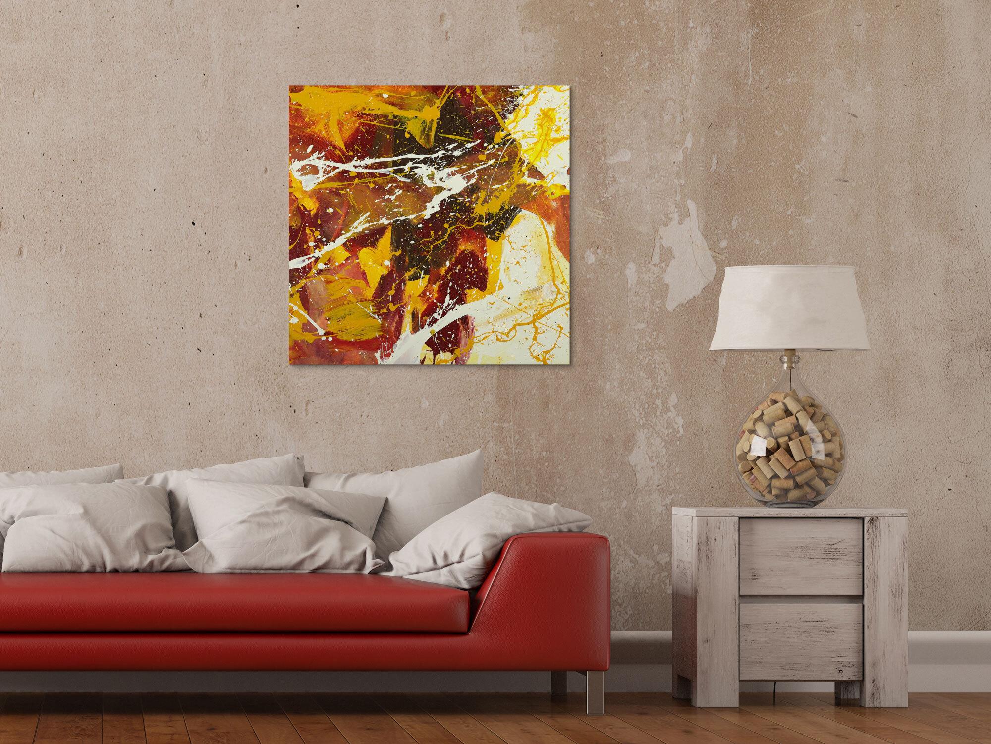 Abstraktes Gemälde handgemalt auf Leinwand Action Painting Modern Art