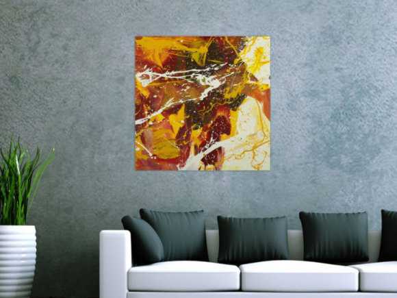 Abstraktes Gemälde handgemalt auf Leinwand Action Painting Modern Art