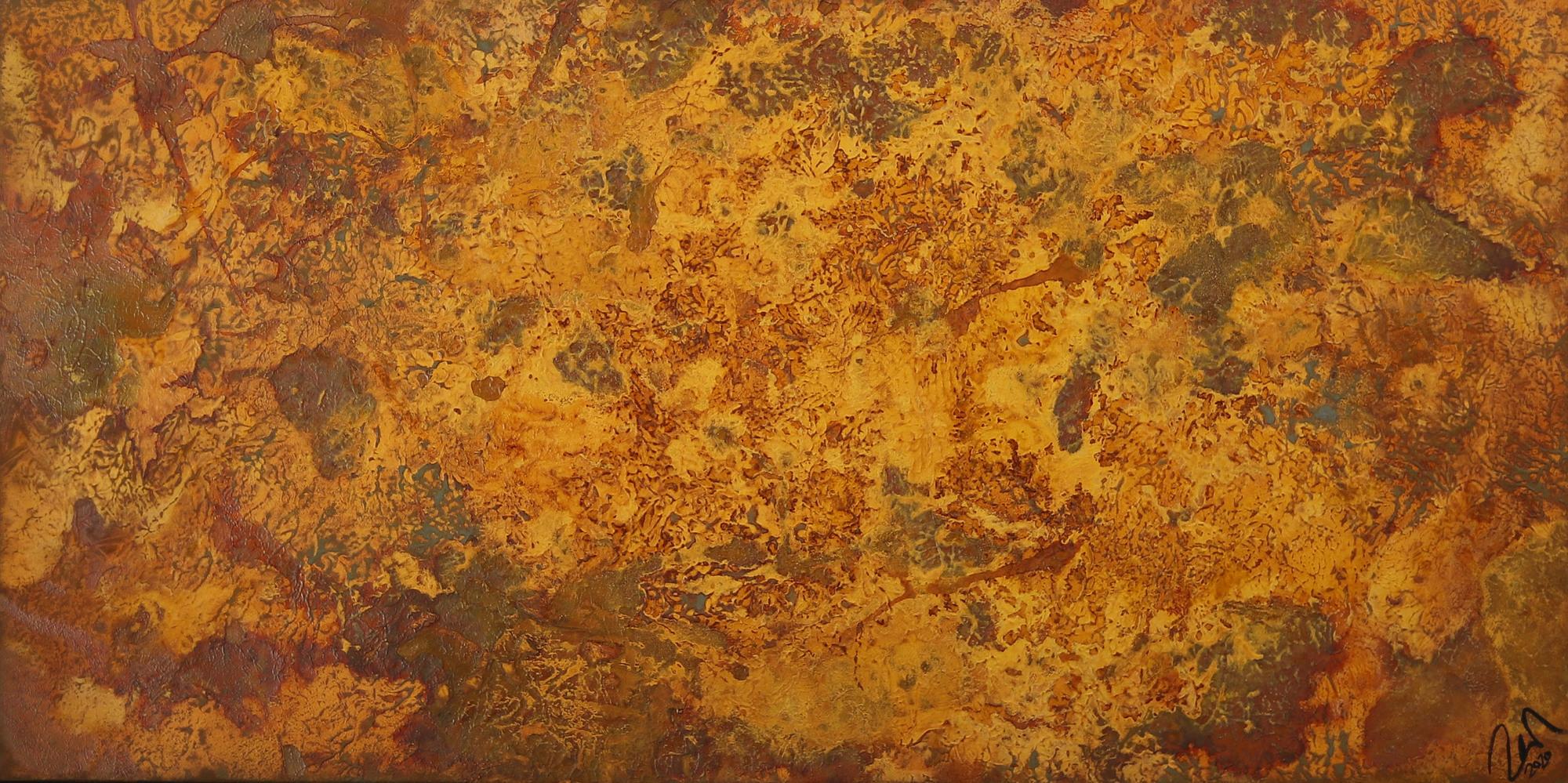 Abstraktes Gemälde aus echtem Rost Rostfarbe auf Leinwand abstrakte Kunst