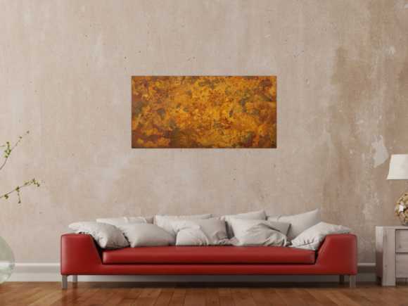Abstraktes Gemälde aus echtem Rost Rostfarbe auf Leinwand abstrakte Kunst