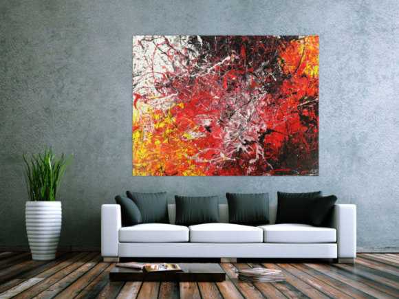 Abstraktes Gemälde Action Painting Modern Art handgemalt auf Leinwand