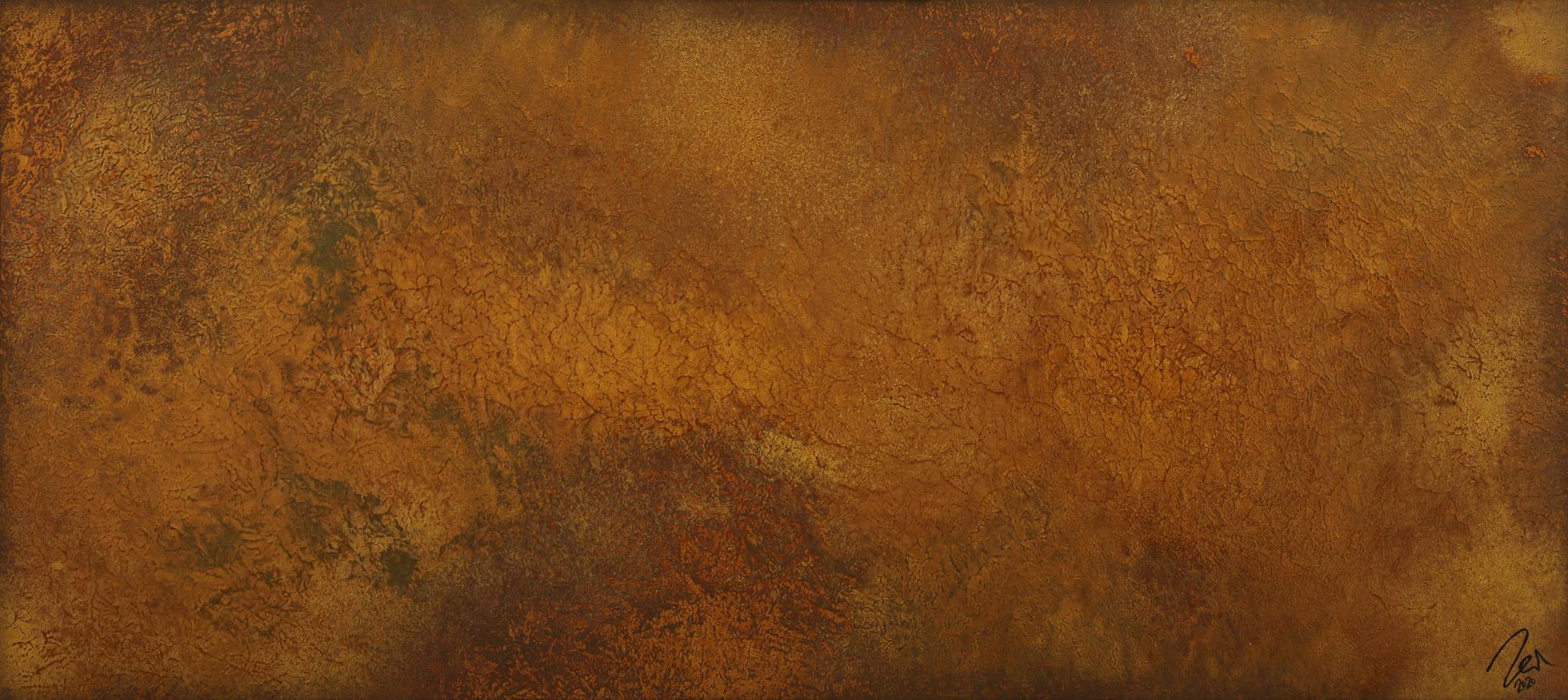 Abstraktes Gemälde aus echtem Rost auf Leinwand handgemalt Modern Art Rostfarbe