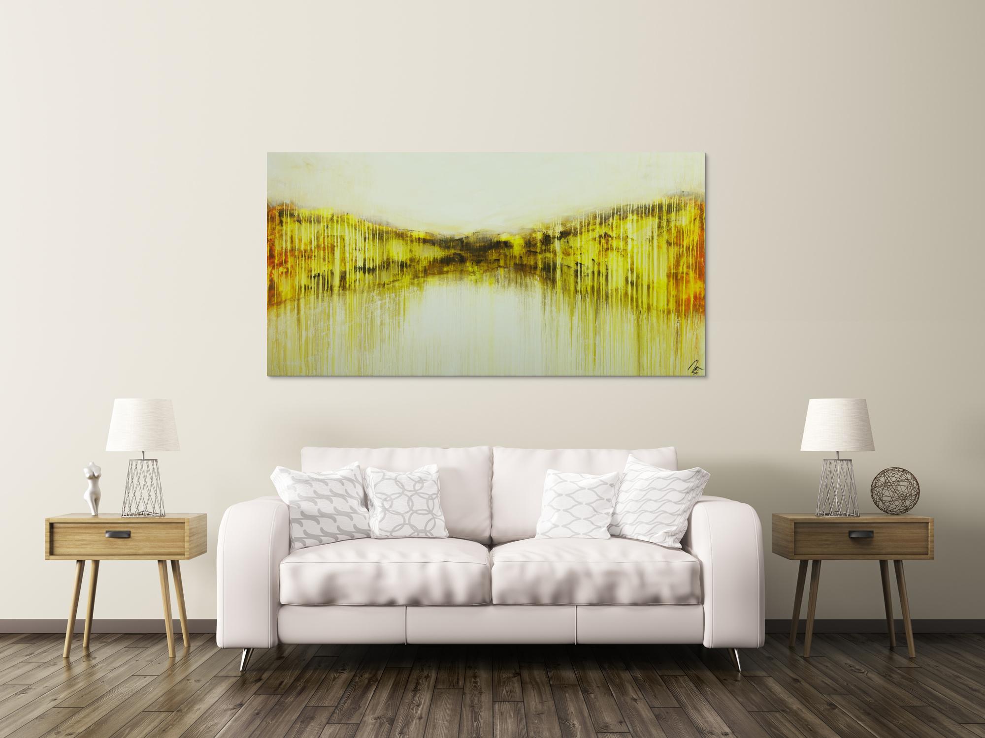 Abstraktes Gemälde Acryl Mischtechnik handgemalt auf Leinwand Modern Art