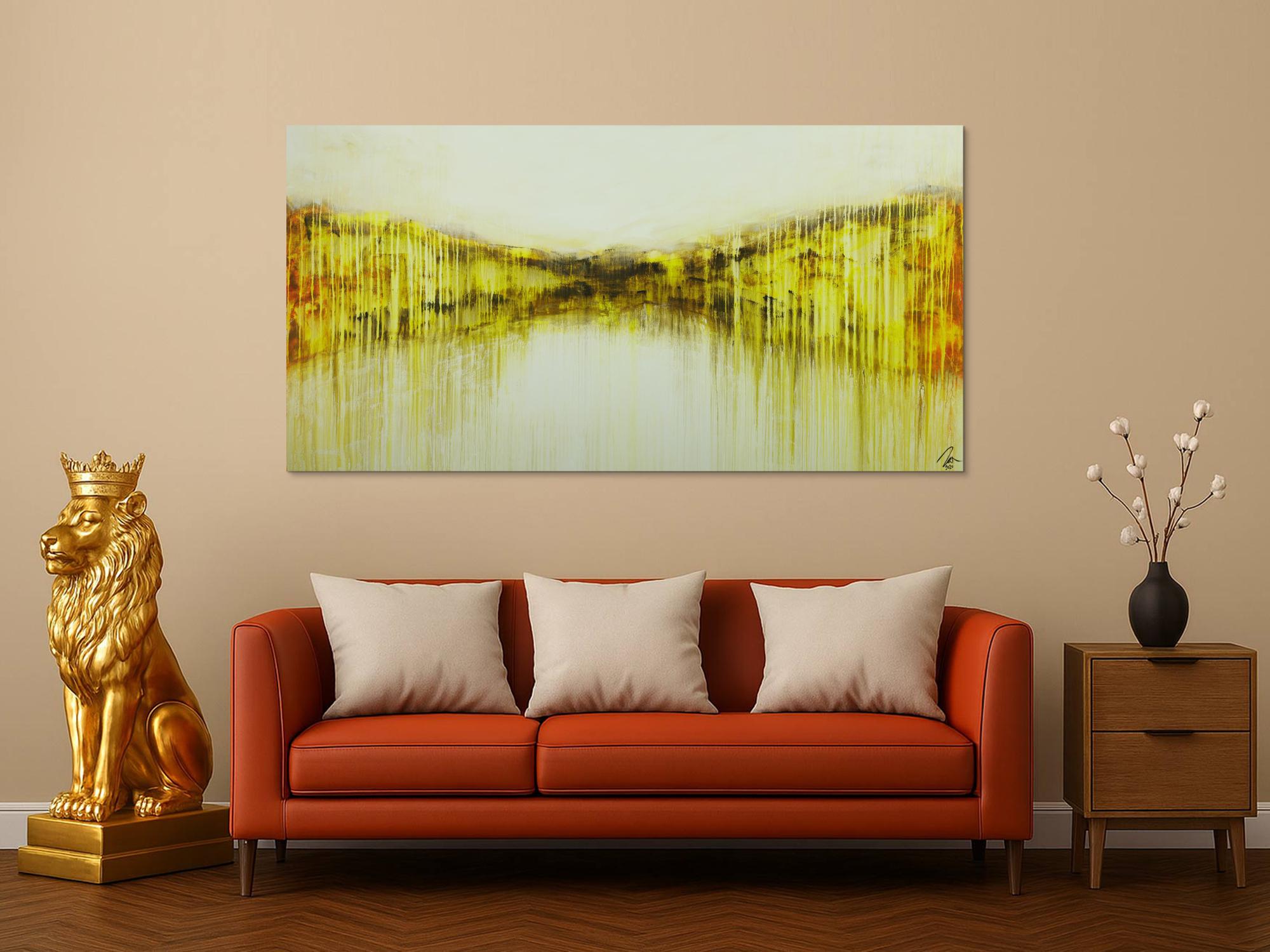 Abstraktes Gemälde Acryl Mischtechnik handgemalt auf Leinwand Modern Art