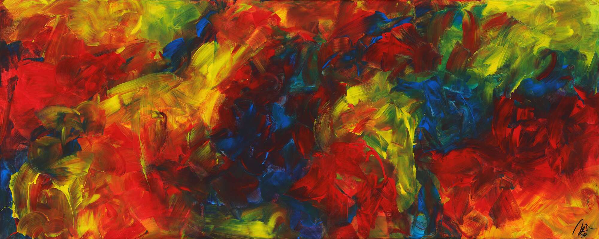 Abstraktes Gemälde Acryl handgemalt auf Leinwand zeitgenösisch Modern Art im Großformat