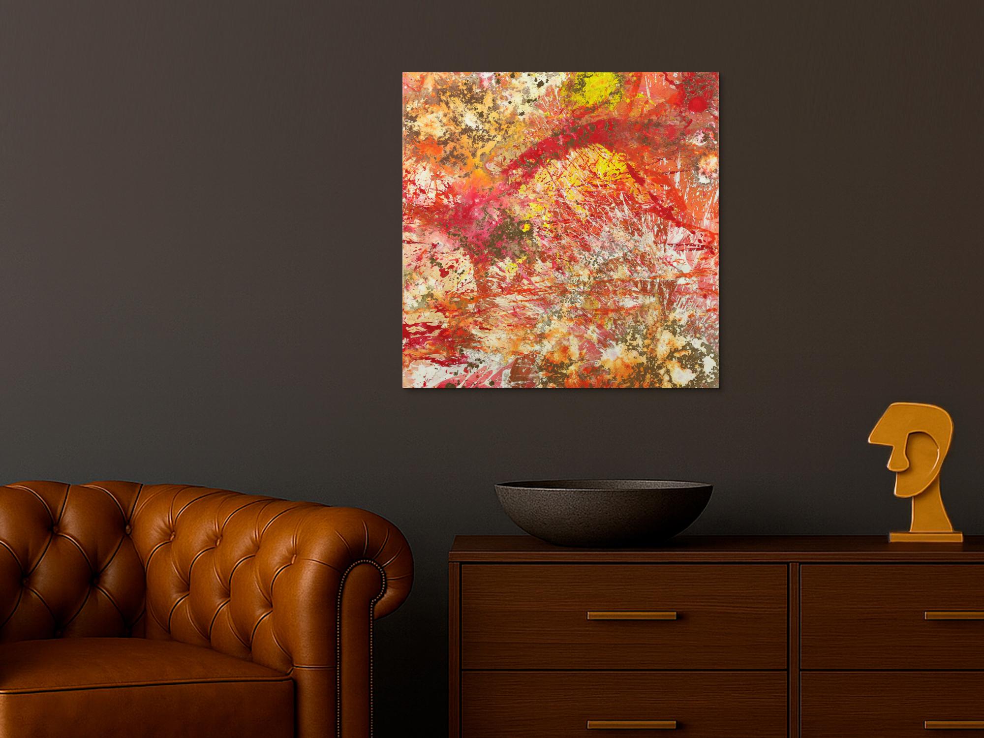 Abstraktes Gemälde handgemalt auf Leinwand Action Painting Modern Art