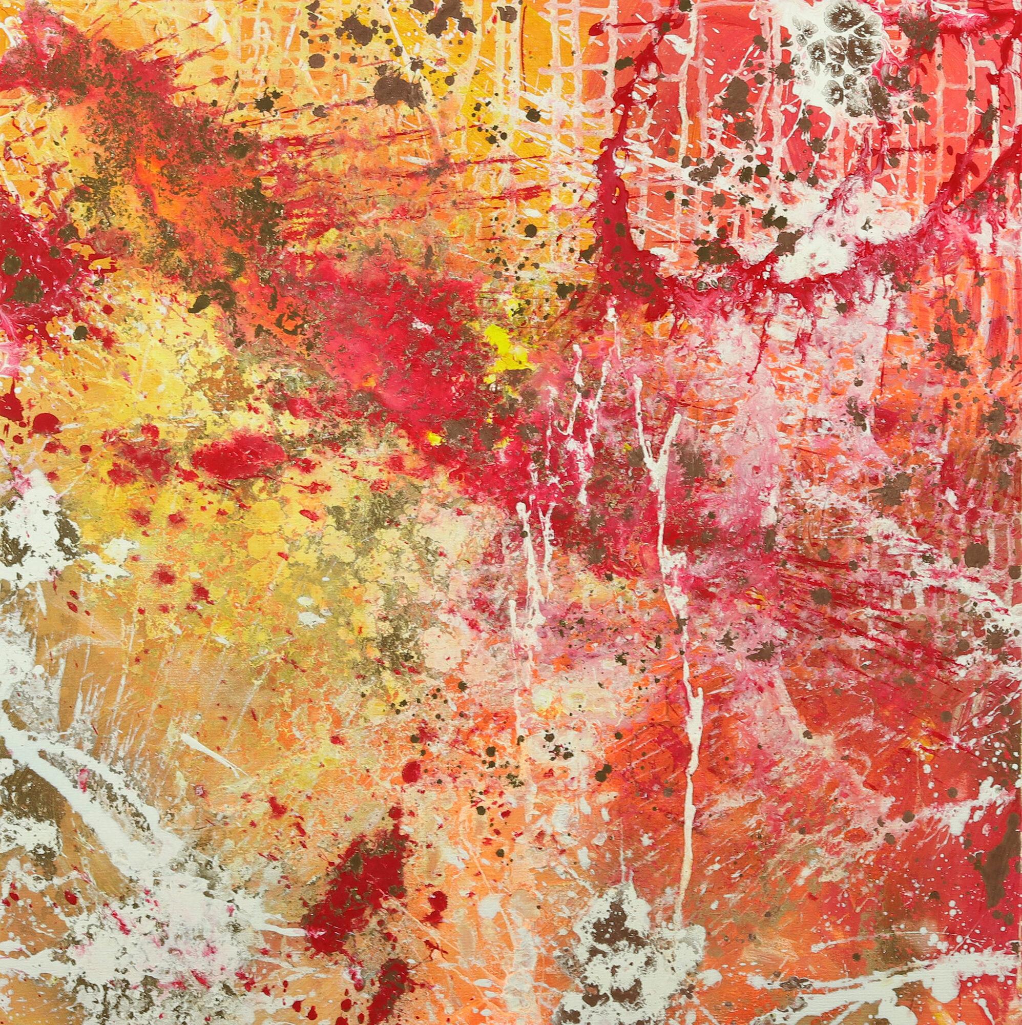 Abstraktes Gemälde handgemalt auf Leinwand Action Painting Modern Art