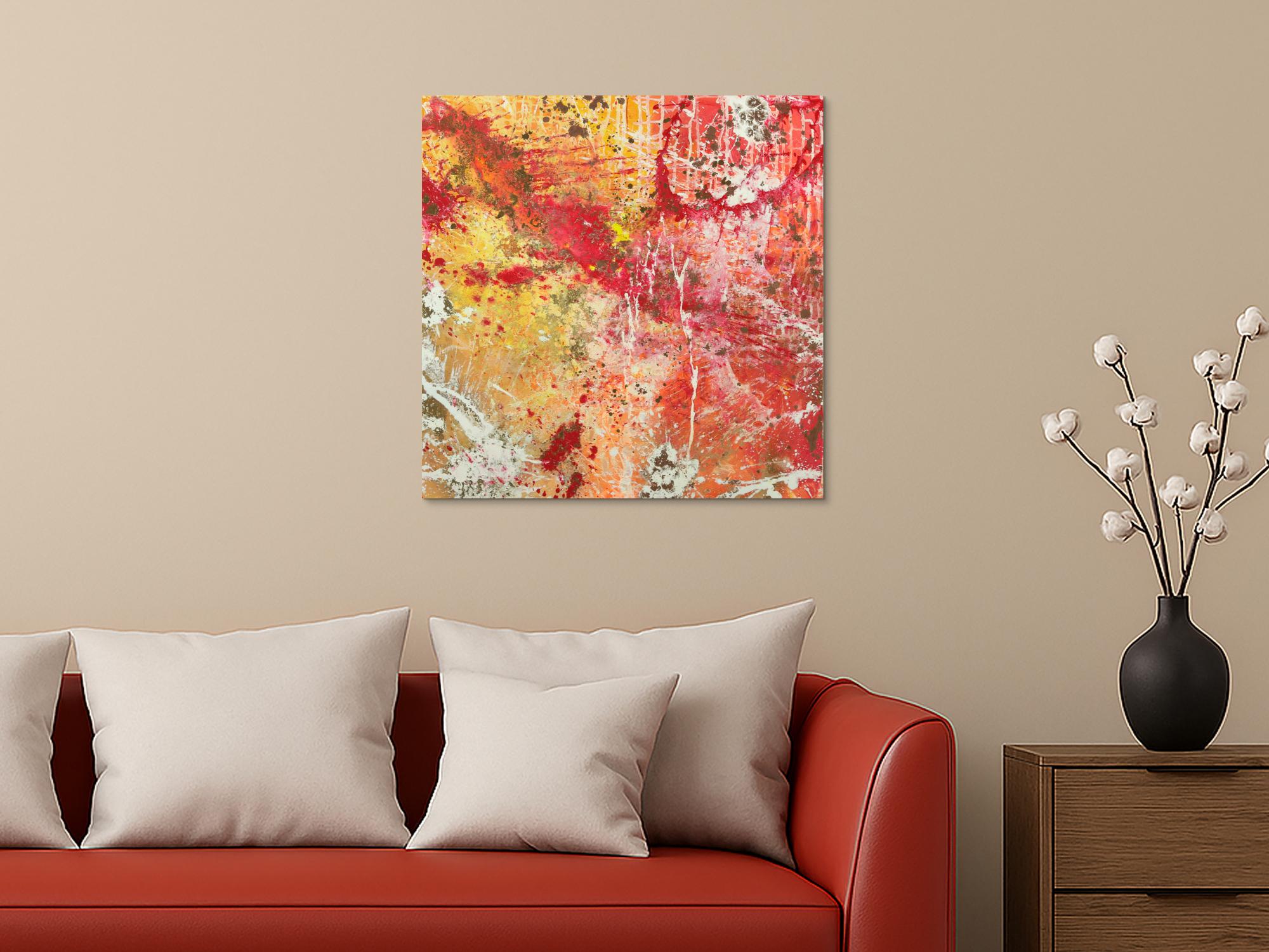 Abstraktes Gemälde handgemalt auf Leinwand Action Painting Modern Art