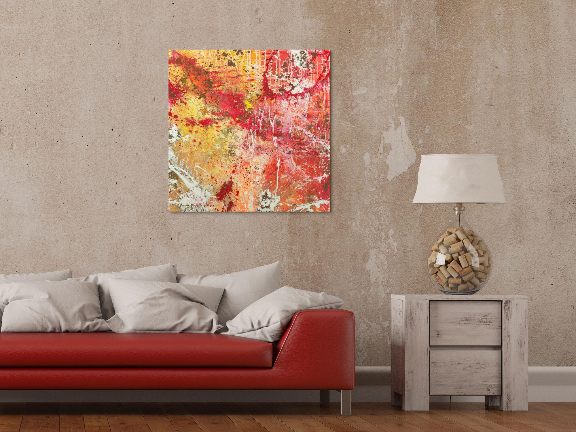 Abstraktes Gemälde handgemalt auf Leinwand Action Painting Modern Art