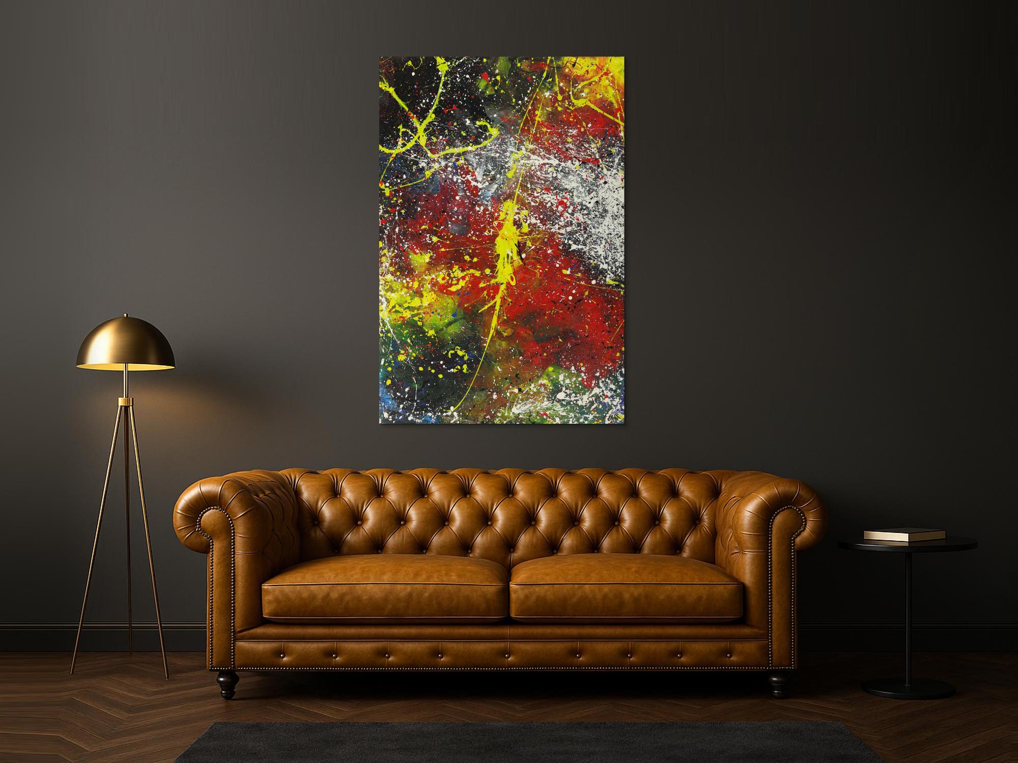 Abstraktes Gemälde Action Painting bunt Modern Art handgemalt auf Leinwand