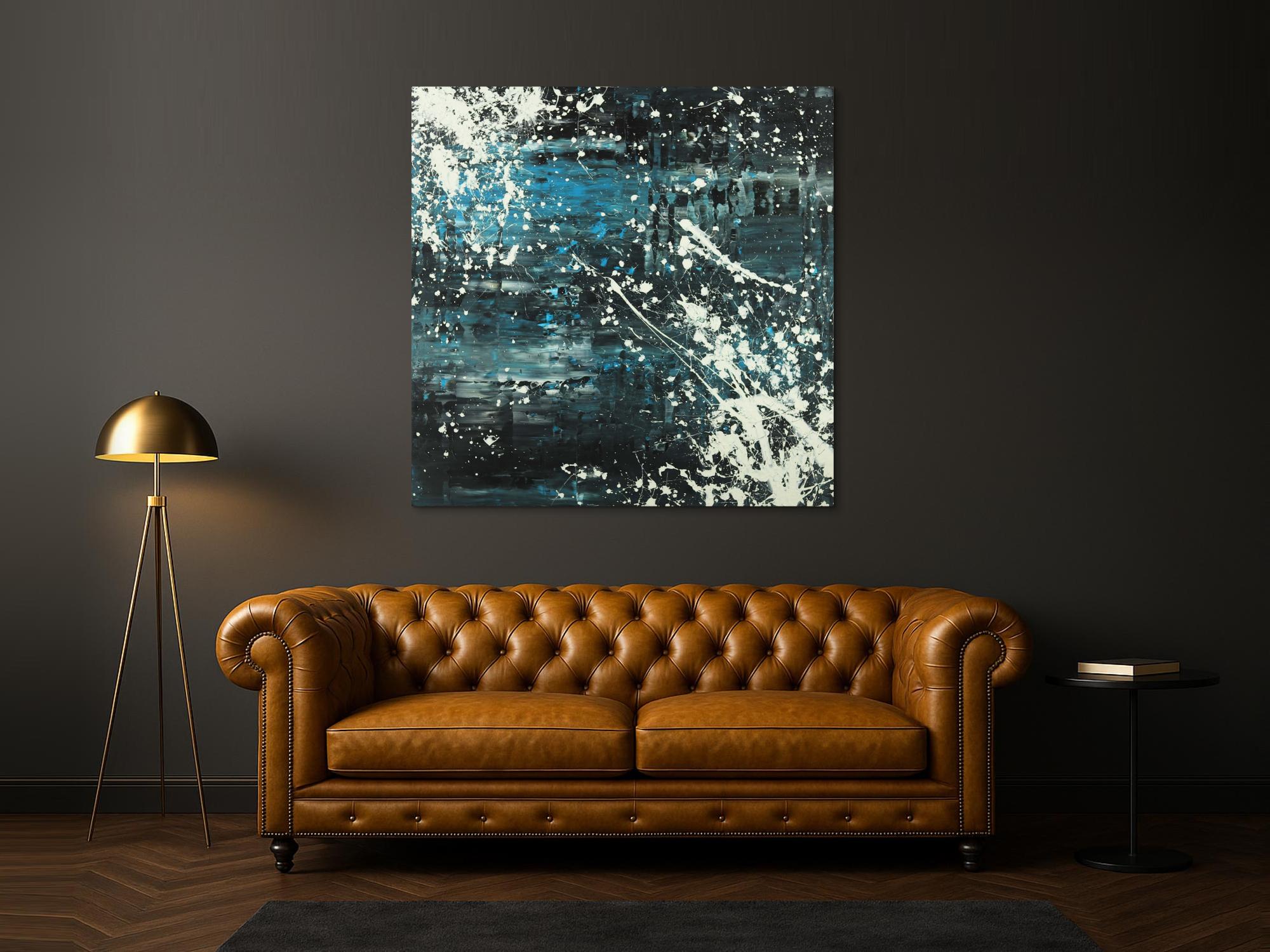 Abstraktes Acrylbild Modern Art Spachteltechnik Action Painting groß auf Leinwand handgemalt