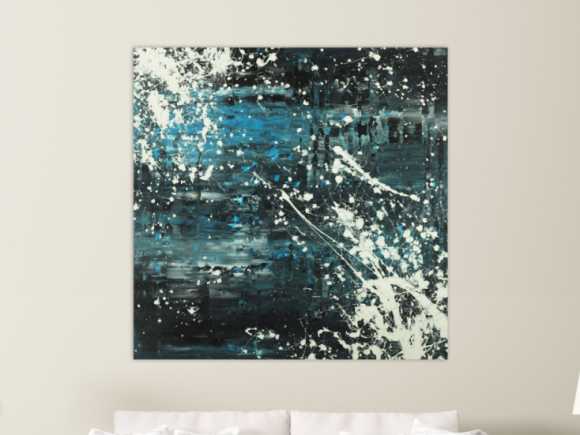 Abstraktes Acrylbild Modern Art Spachteltechnik Action Painting groß auf Leinwand handgemalt