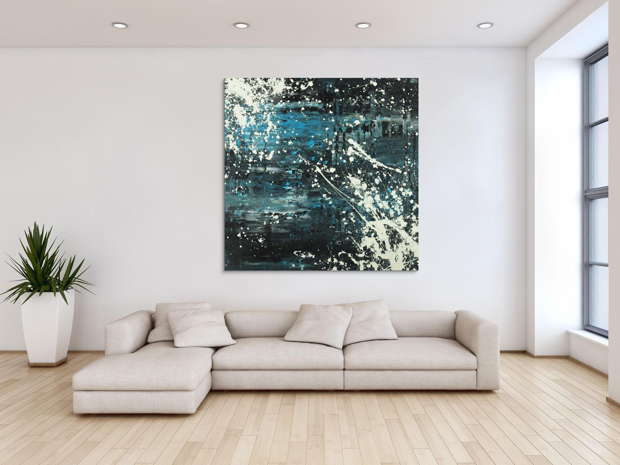 Abstraktes Acrylbild Modern Art Spachteltechnik Action Painting groß auf Leinwand handgemalt