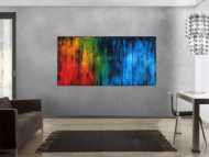 Hochwertige Kunst Auf Leinwand Abstraktes Gemalde Auf Leinwand Sehr Bunt Zeitgenossische Malerei Gross In 100x0cm Von Alex Zerr