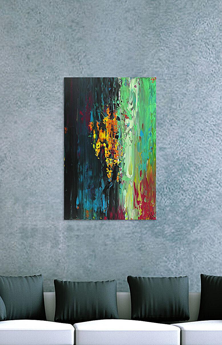 Abstraktes Acrylbild handgemalt originales Gemälde Spachteltechnik Modern Art Hochformat abstrakt expressionistisch