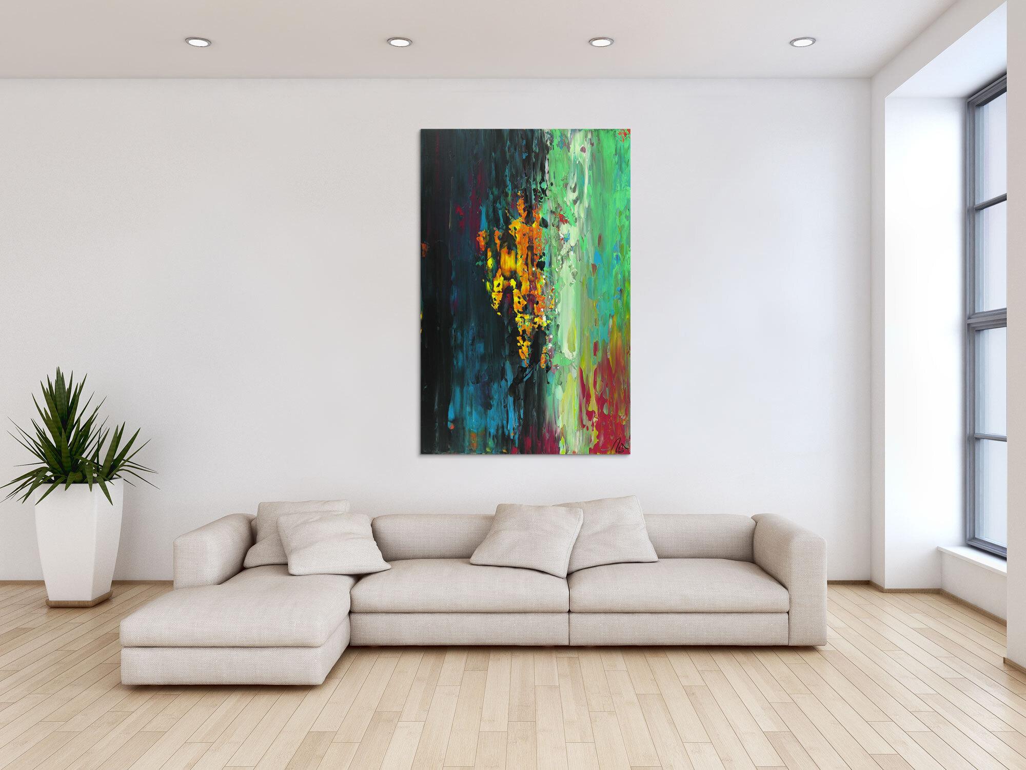 Abstraktes Acrylbild handgemalt originales Gemälde Spachteltechnik Modern Art Hochformat abstrakt expressionistisch