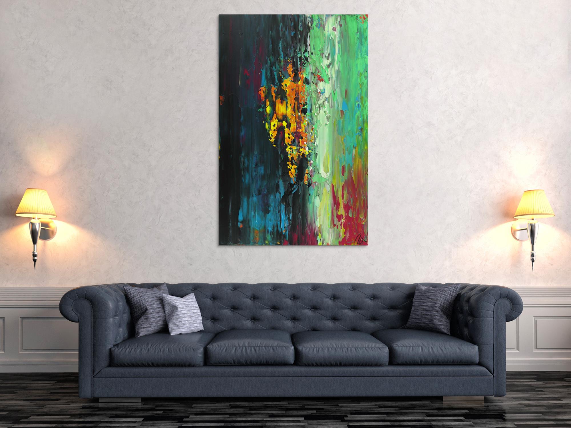 Abstraktes Acrylbild handgemalt originales Gemälde Spachteltechnik Modern Art Hochformat abstrakt expressionistisch