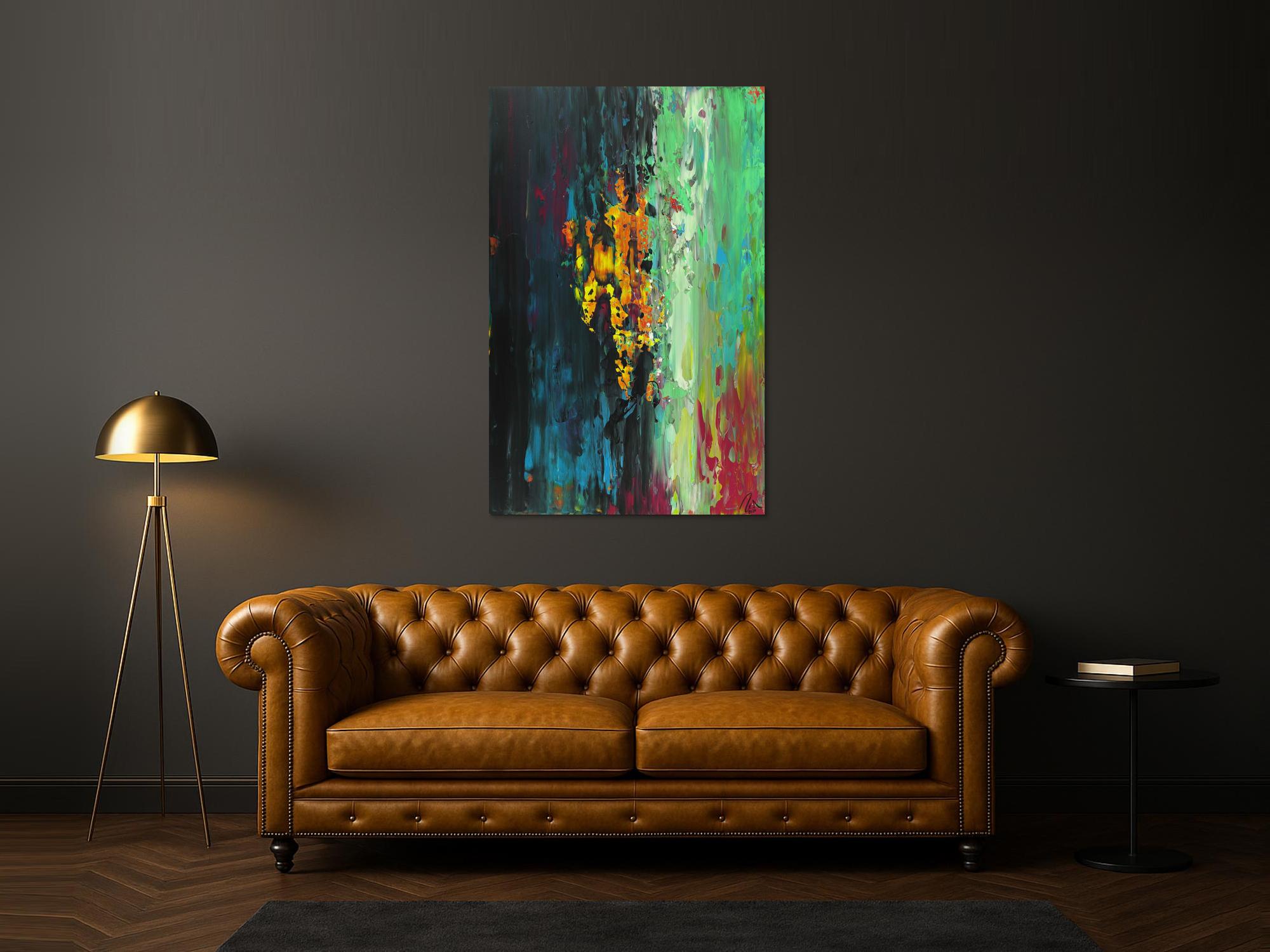 Abstraktes Acrylbild handgemalt originales Gemälde Spachteltechnik Modern Art Hochformat abstrakt expressionistisch